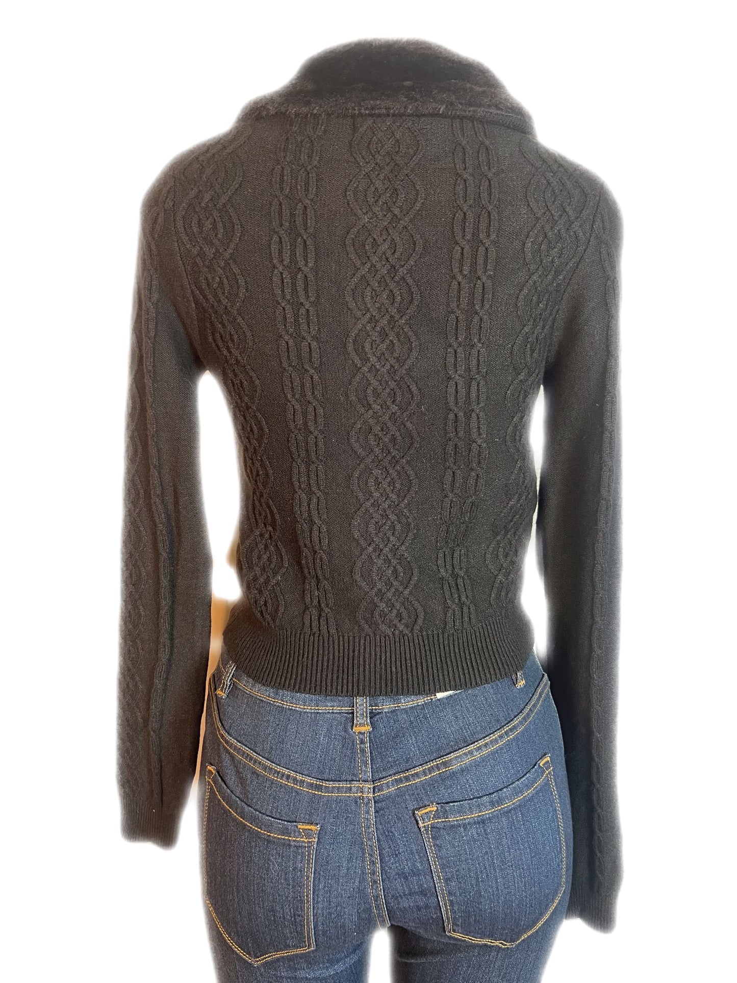 Black fur cardigan