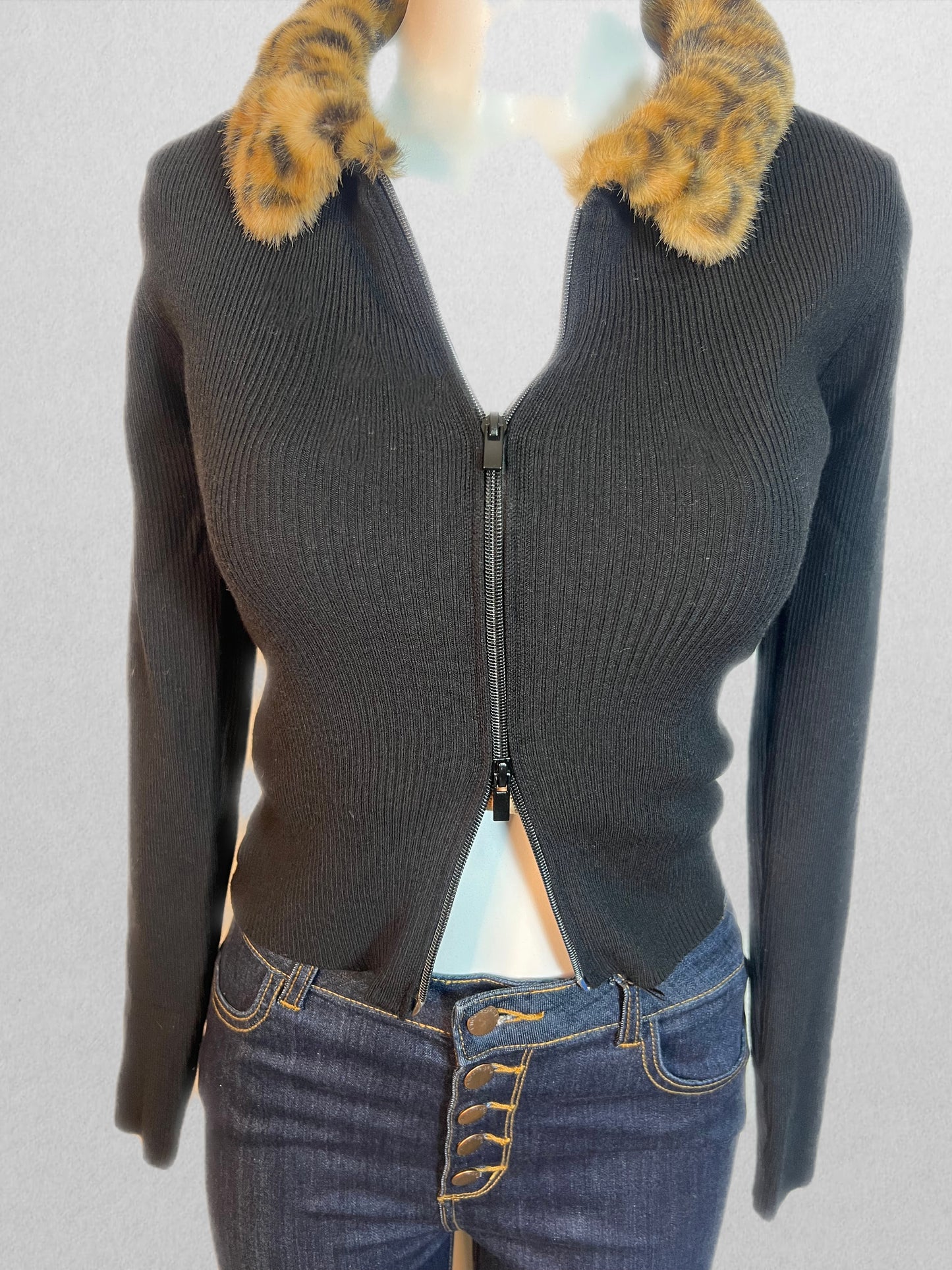 Cheetah fur cardigan