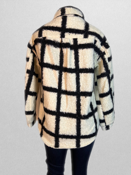 Black and white sherpa jacket