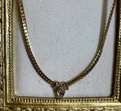 Gold tear drop necklace