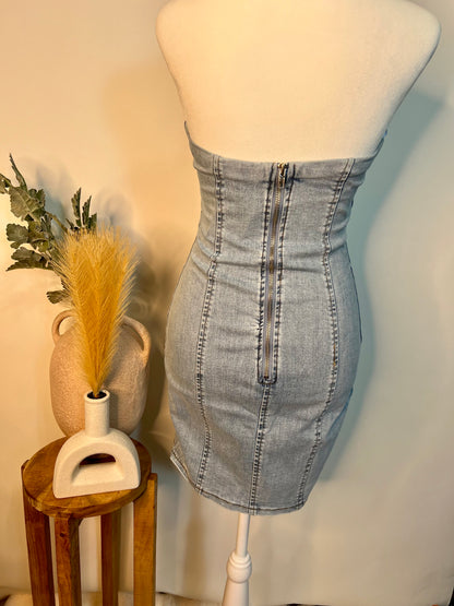 Denim mini dress