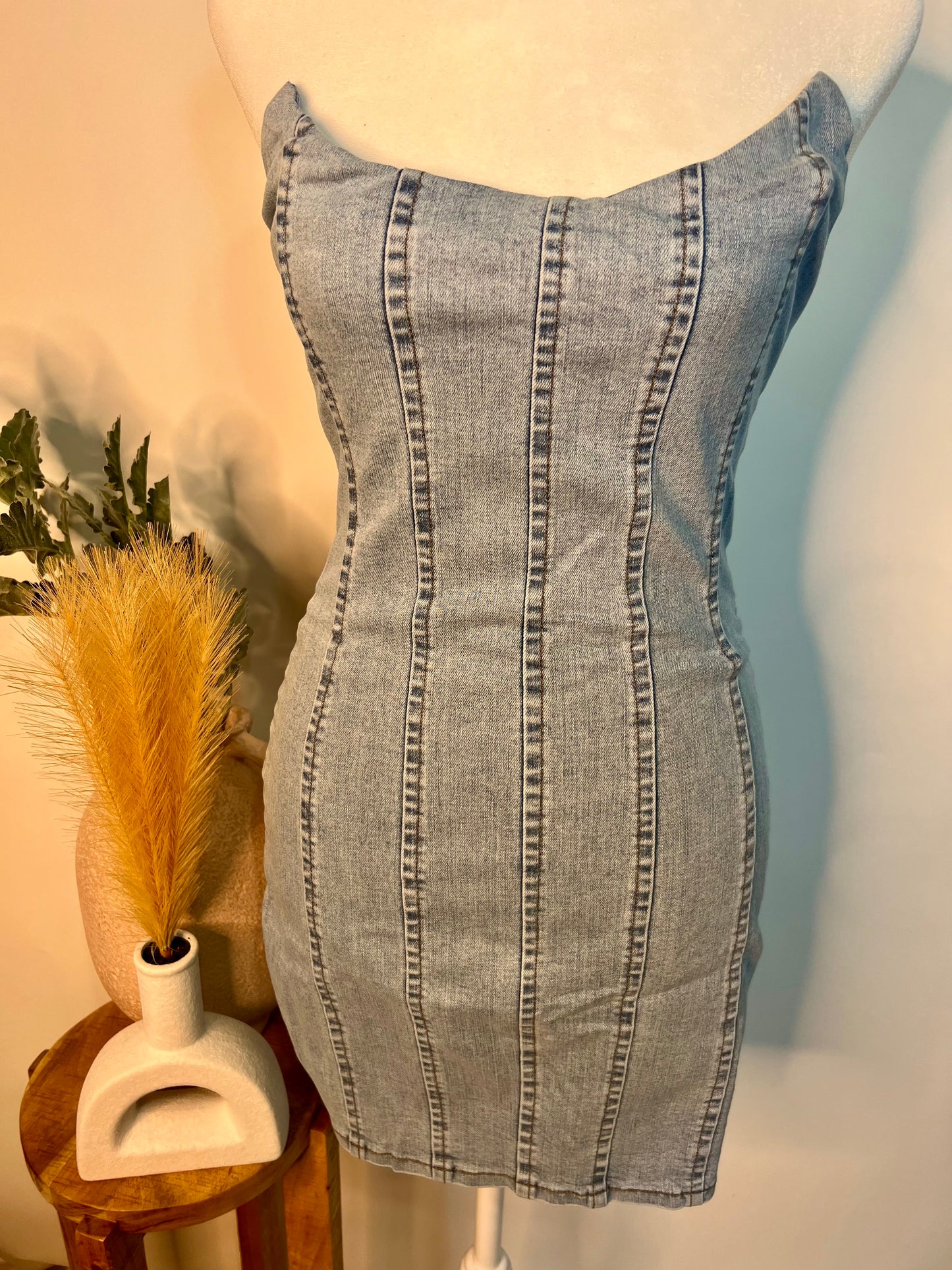 Denim mini dress