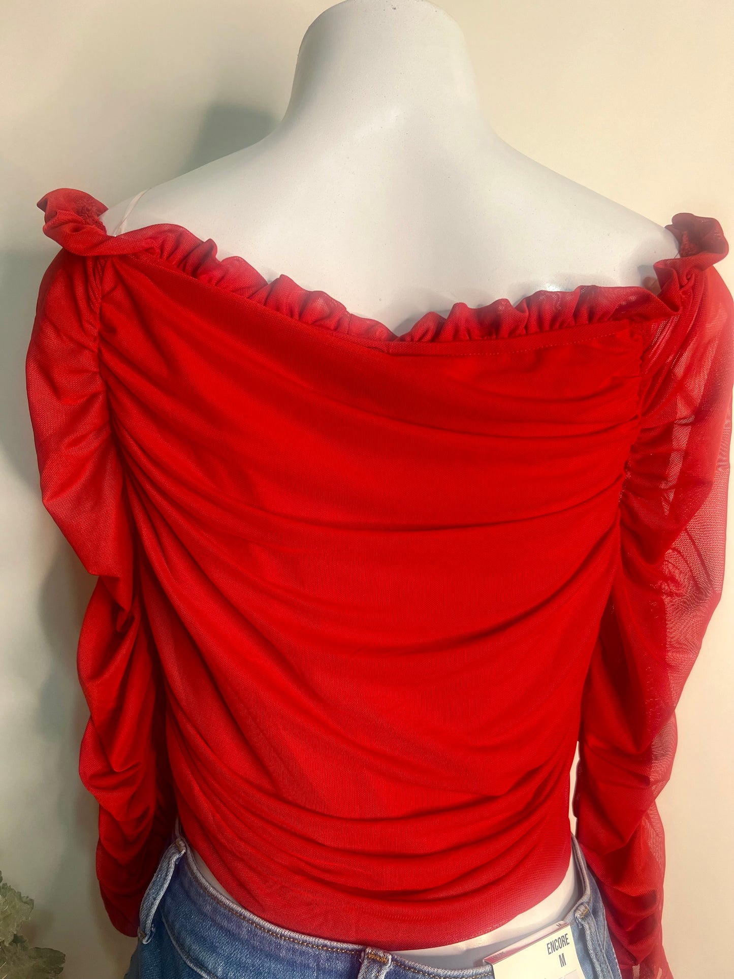 Red long sleeve blouse