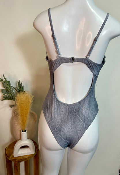 Blue imitation denim bathing suit