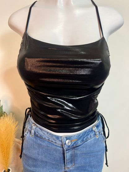 Black chrome spaghetti top