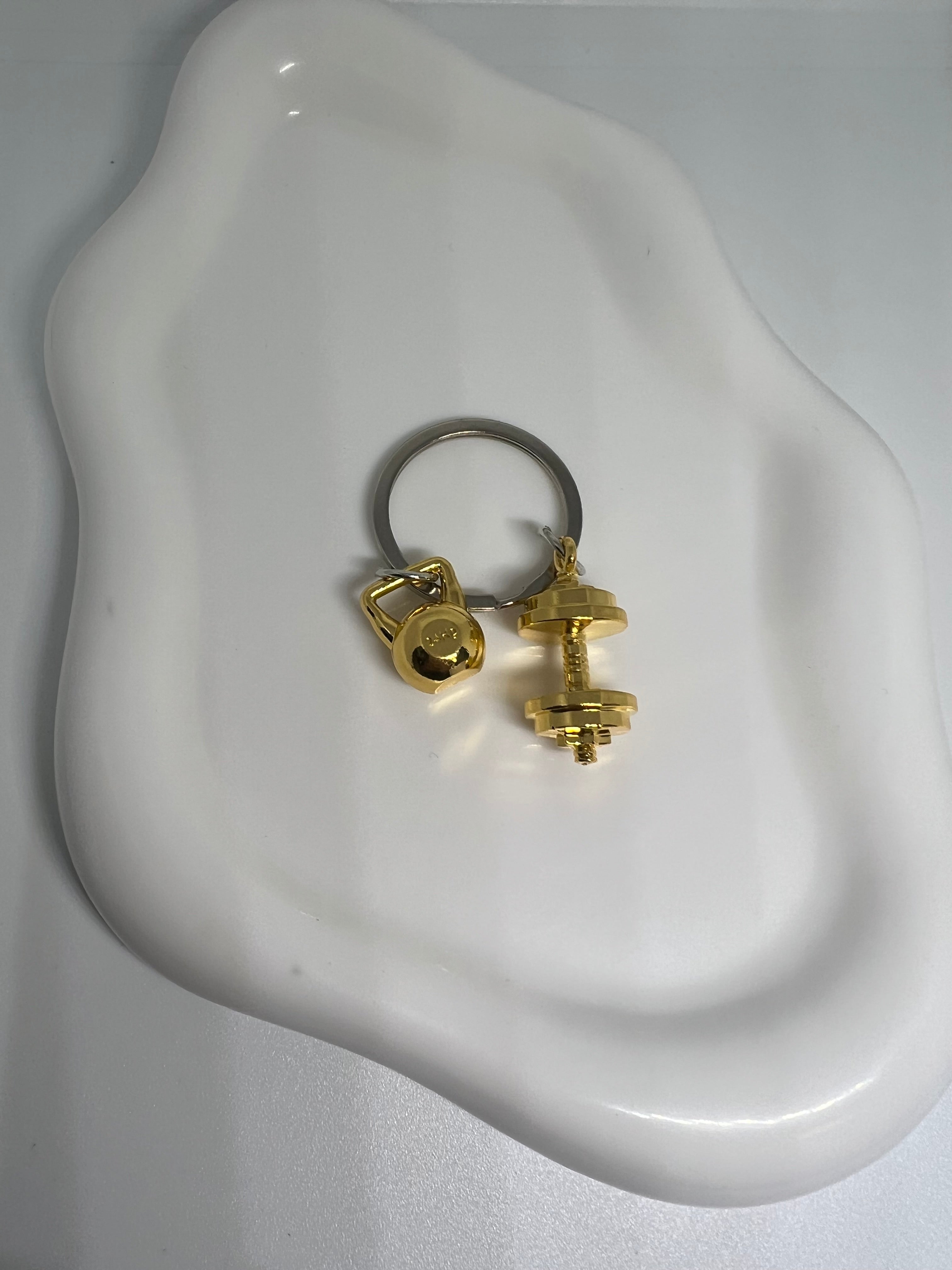 Gold gym keychain
