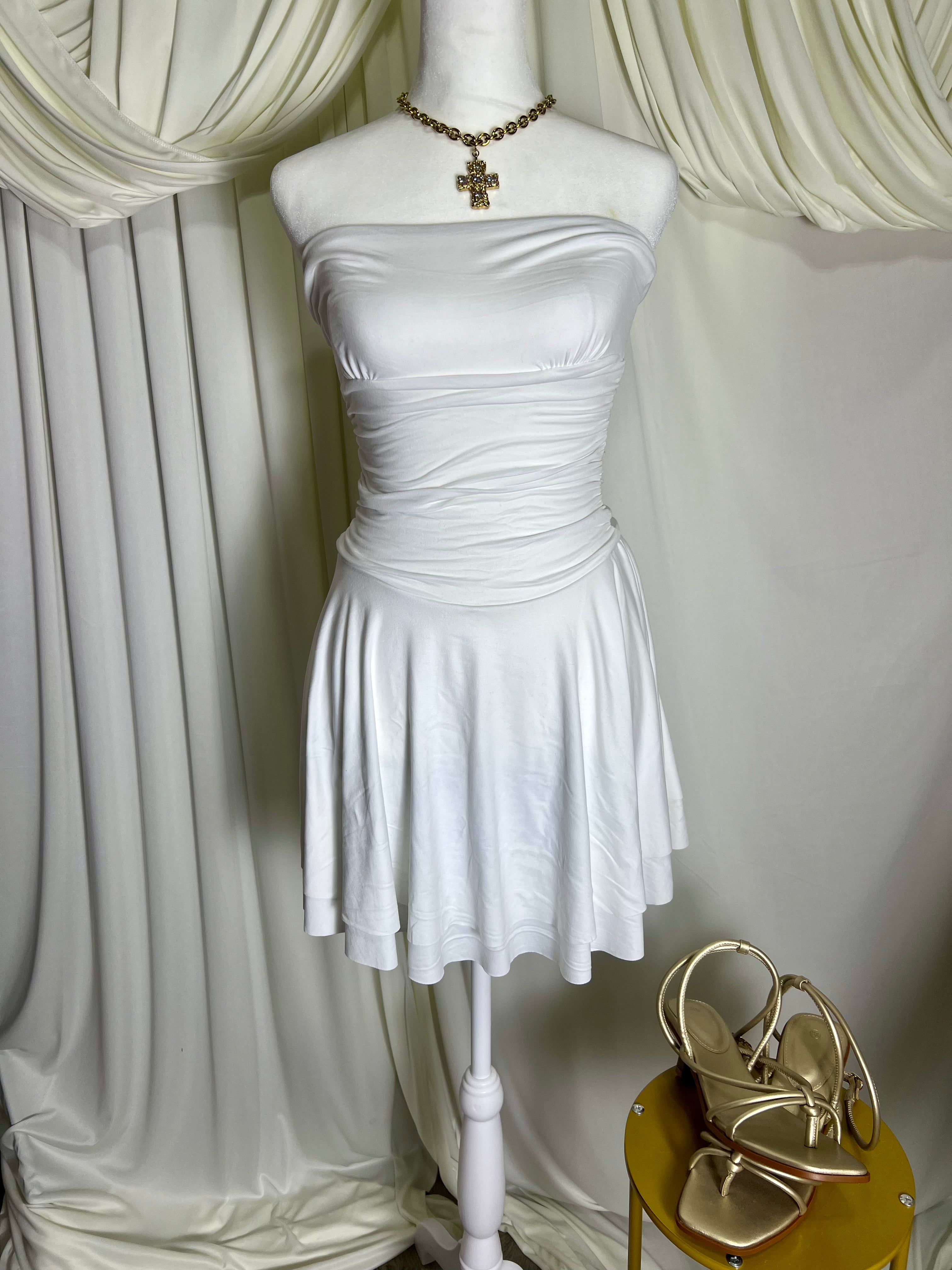 White double layer dress