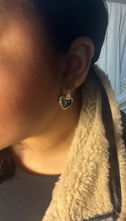 Rhinestone heart earrings