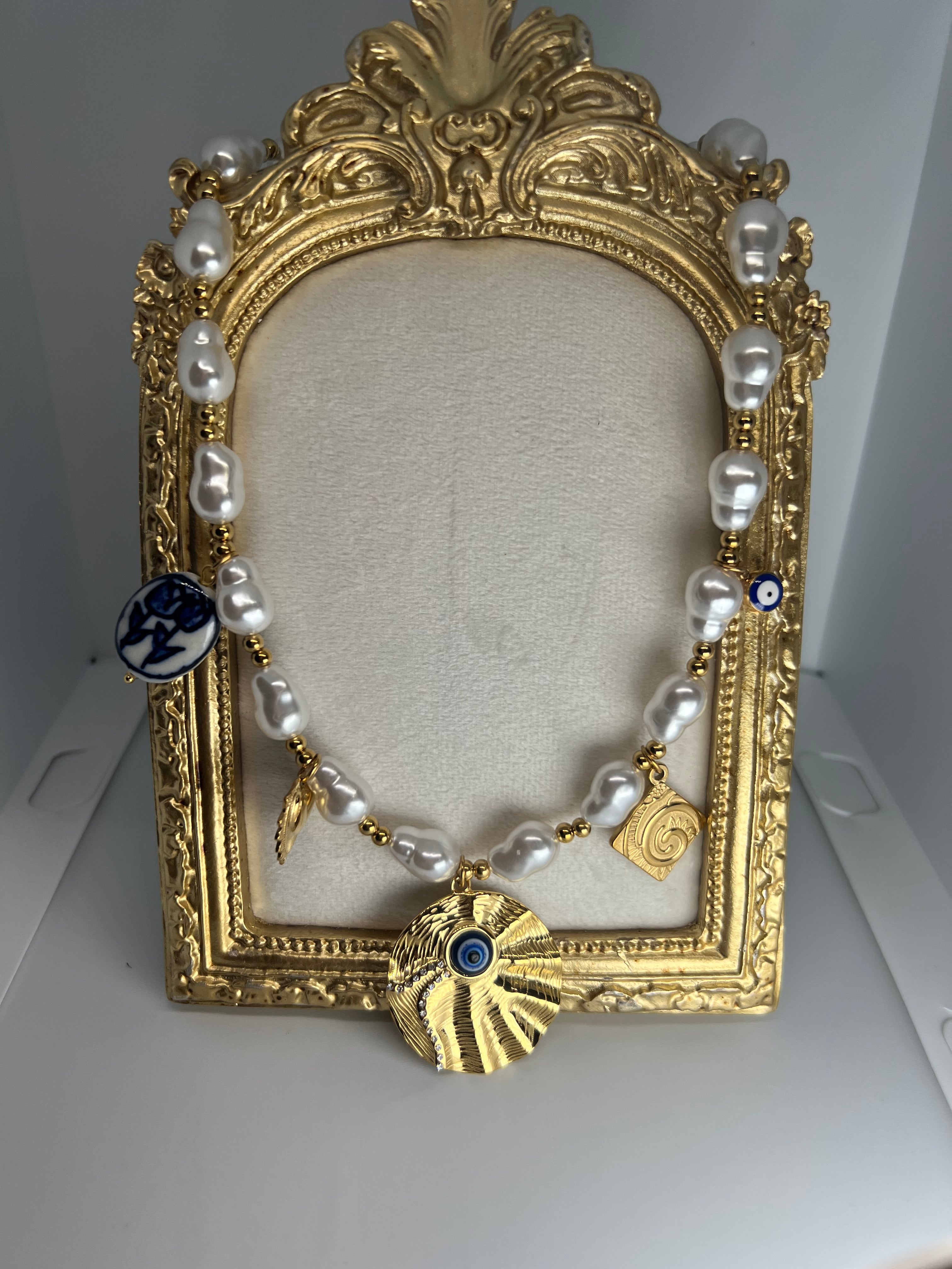 Blue evil eye necklace