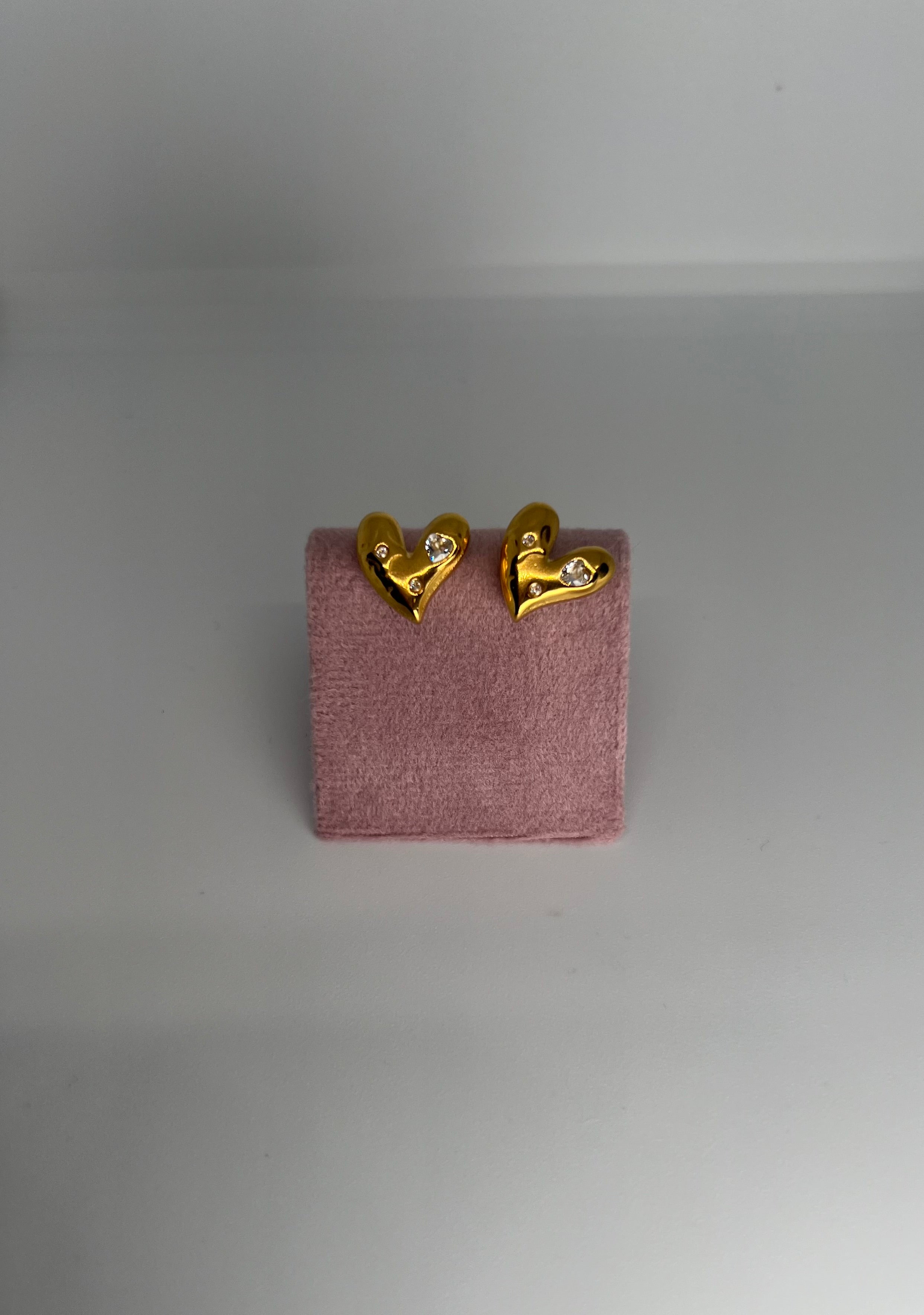 Gold heart earrings