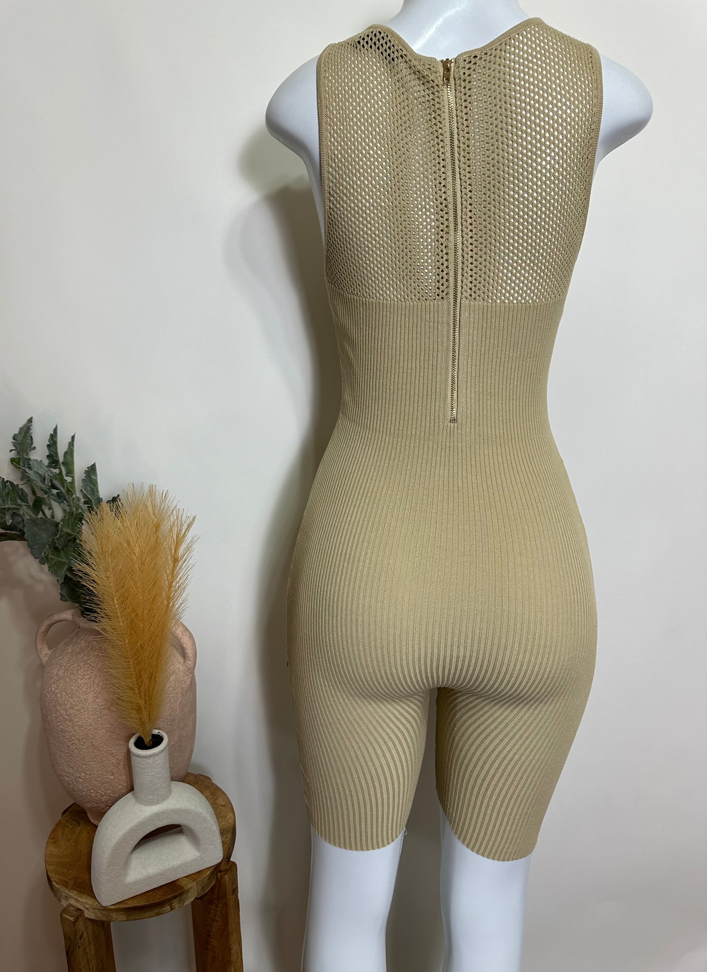 Biege mesh romper