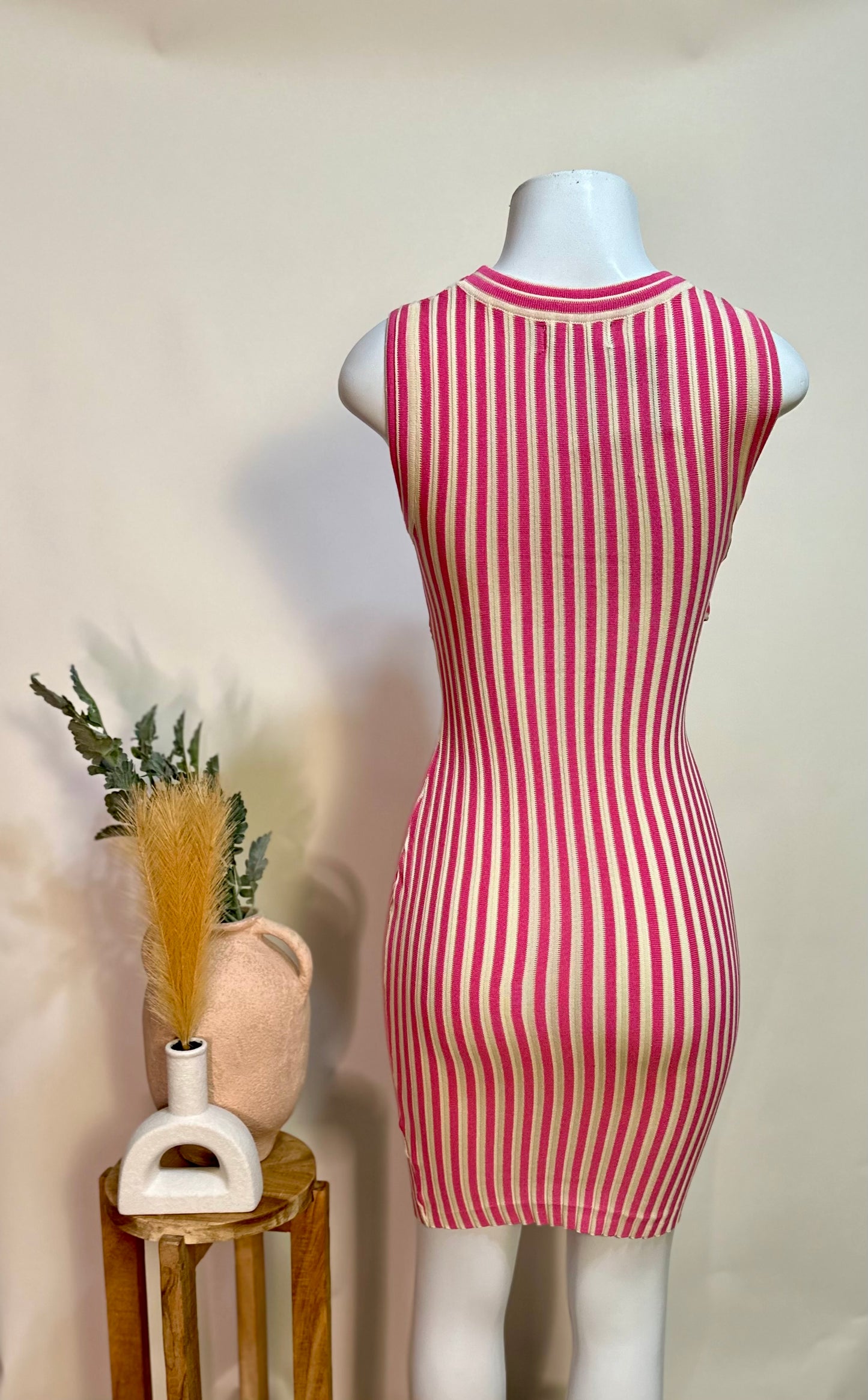 Pink stripe dress