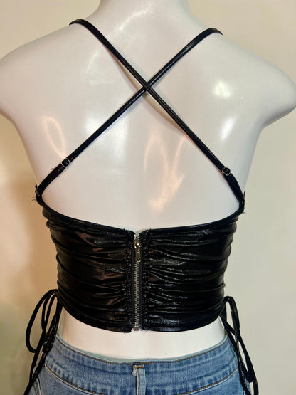 Black chrome spaghetti top