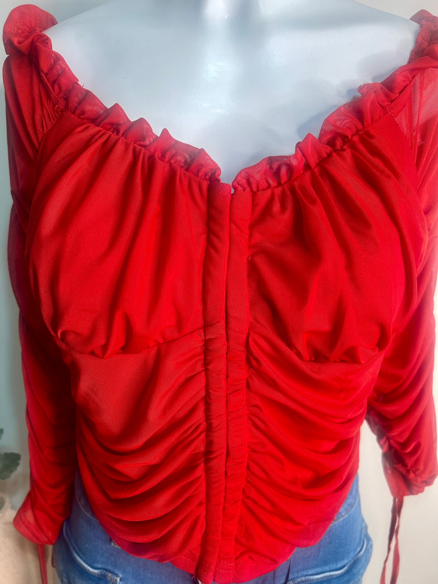 Red long sleeve blouse