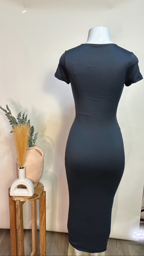 Charcoal gray maxi dress