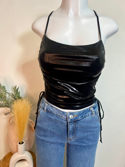 Black chrome spaghetti top