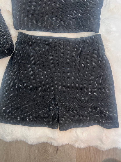 Rhinestone two piece tube top set