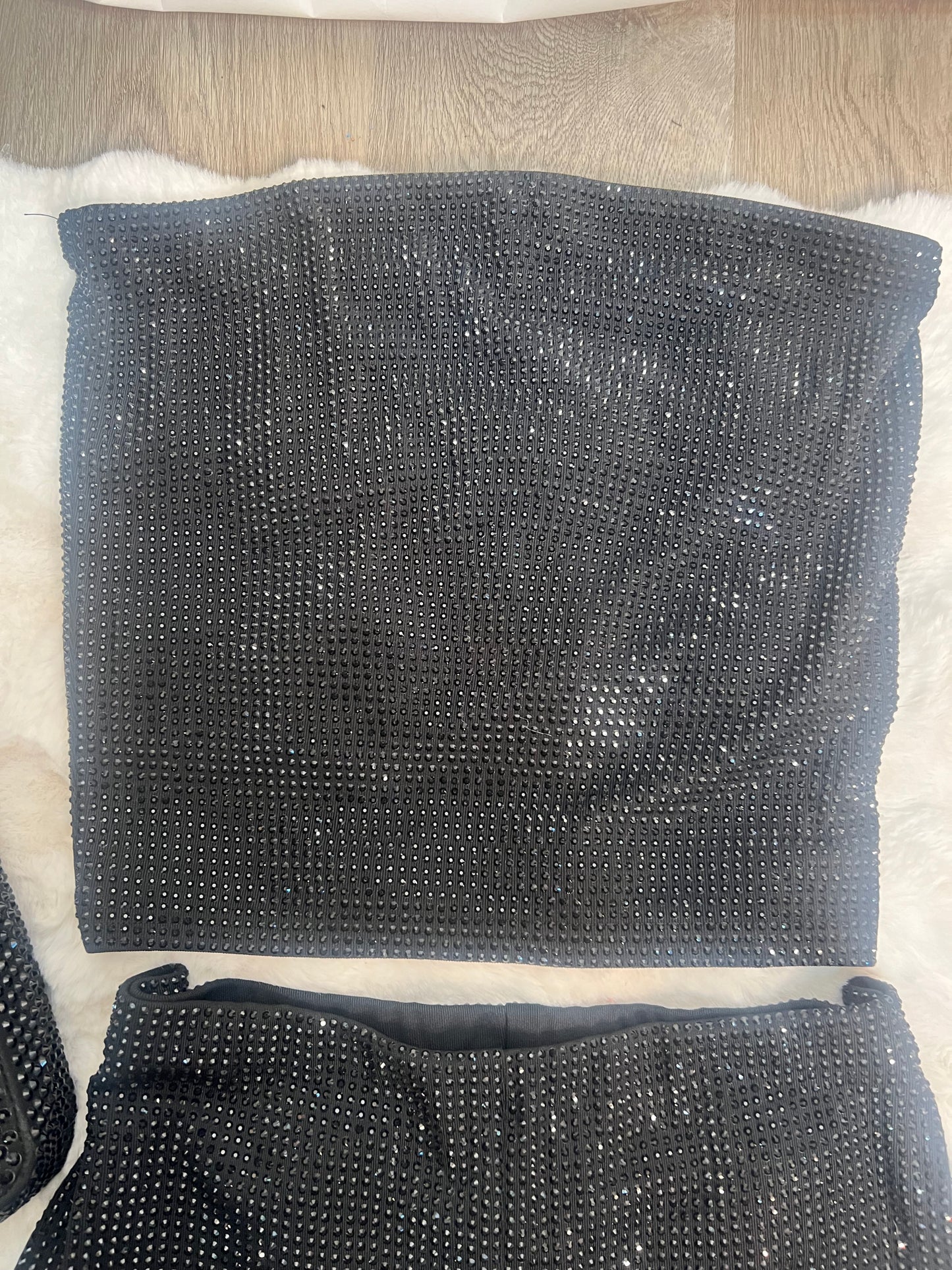 Rhinestone two piece tube top set