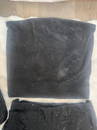 Rhinestone two piece tube top set