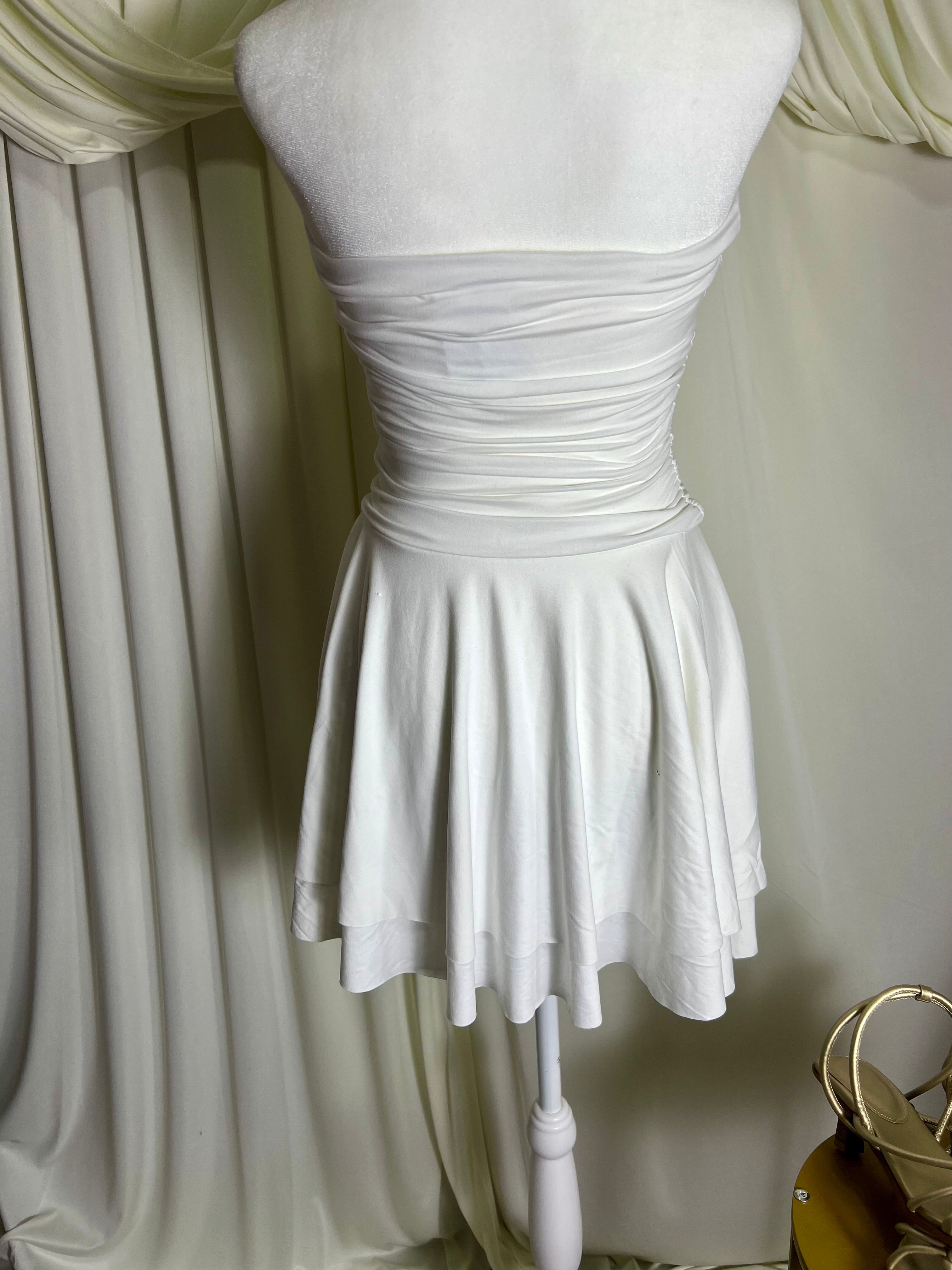 White double layer dress