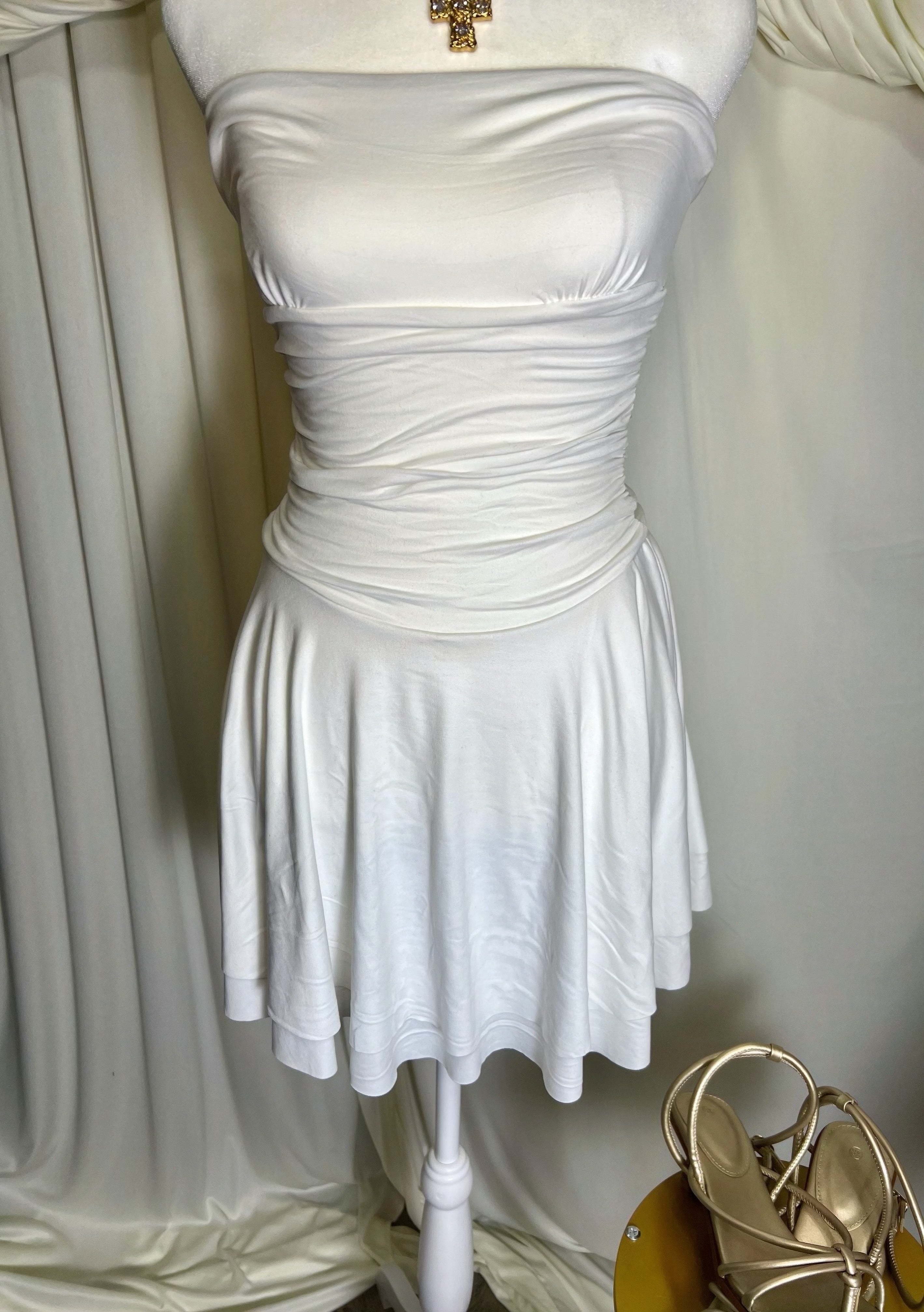White double layer dress