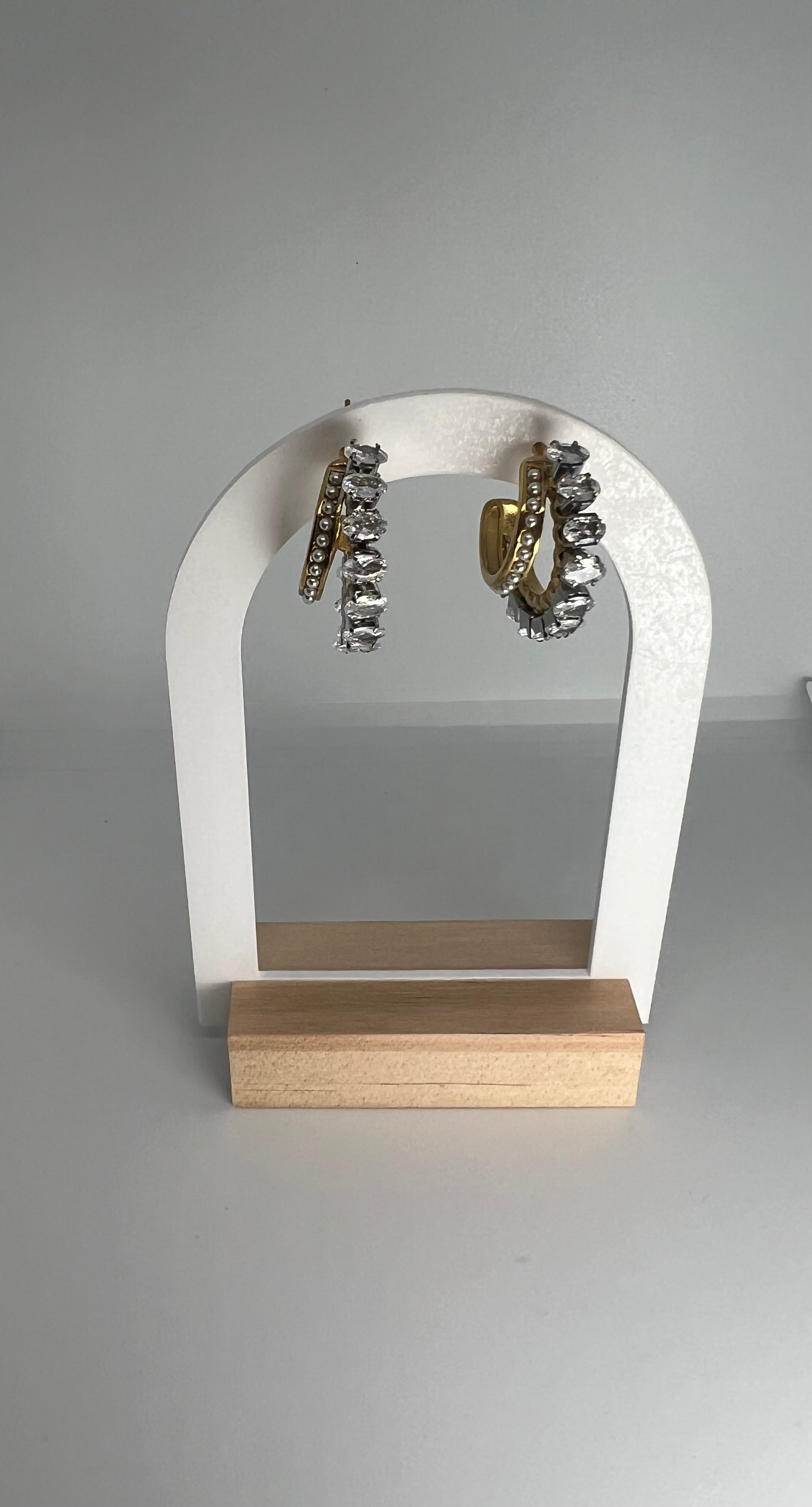 Stainless steel rhinestone hoops