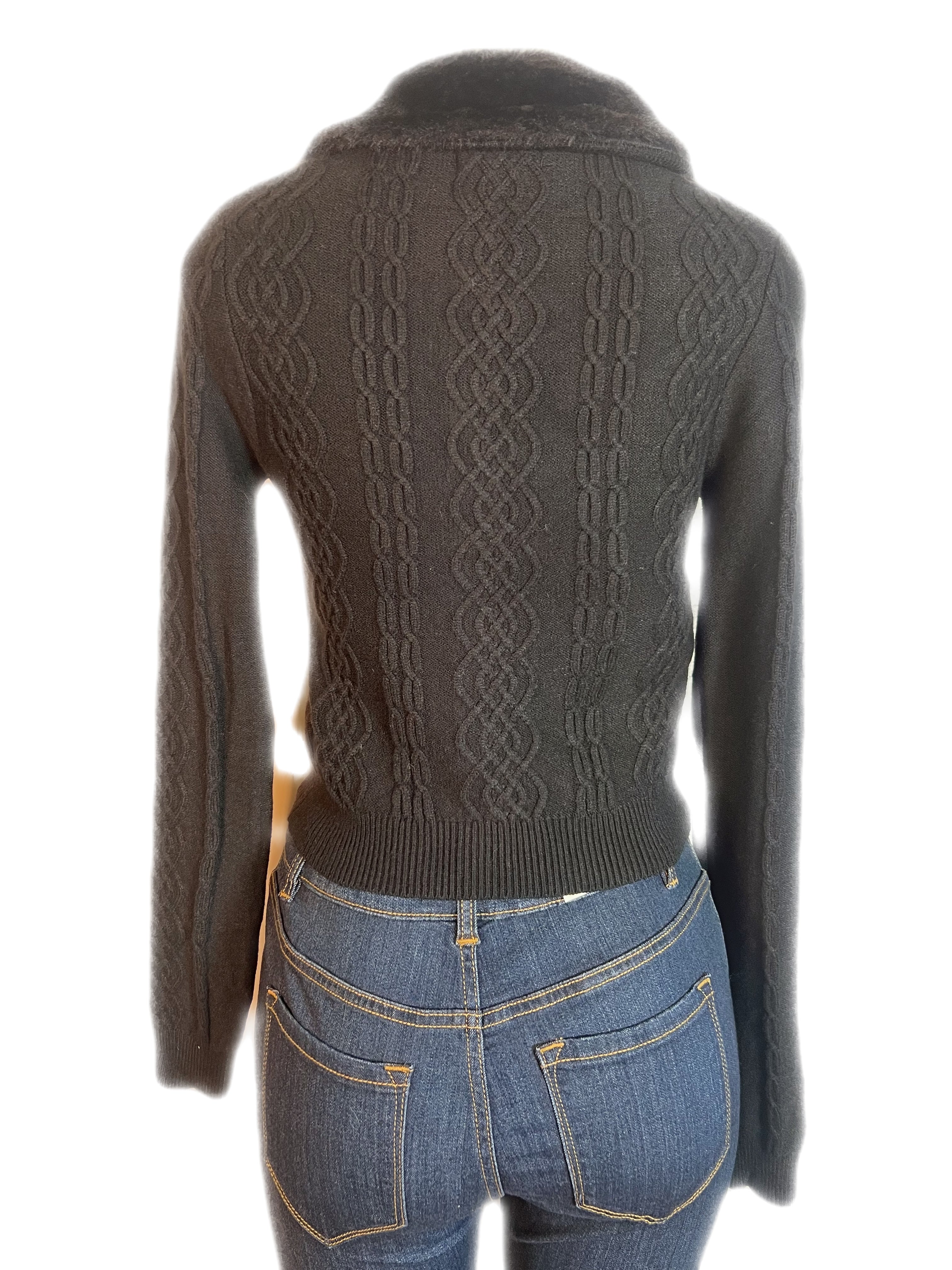 Black fur cardigan