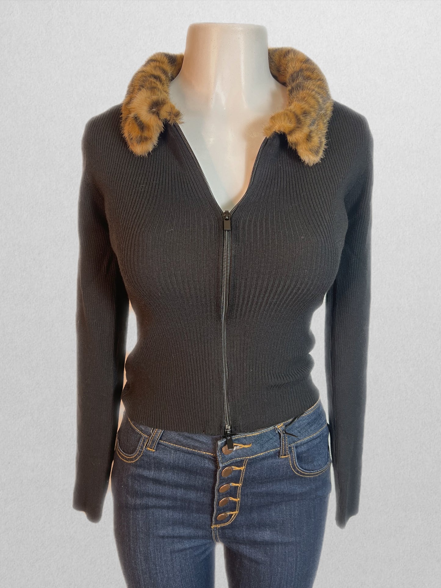 Cheetah fur cardigan