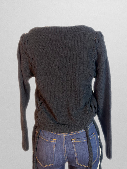 Black braided sweater