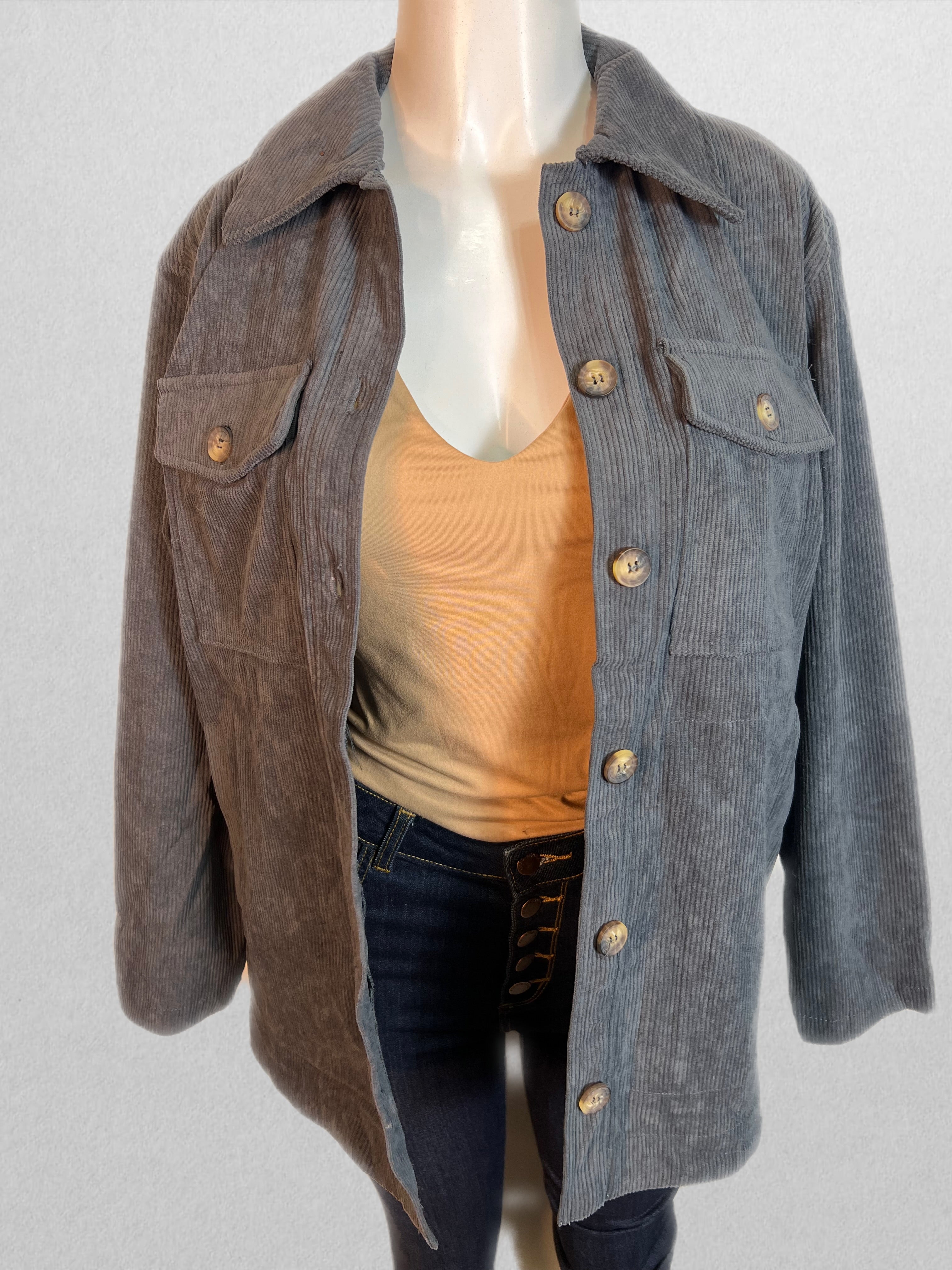 Blue gray cardigan