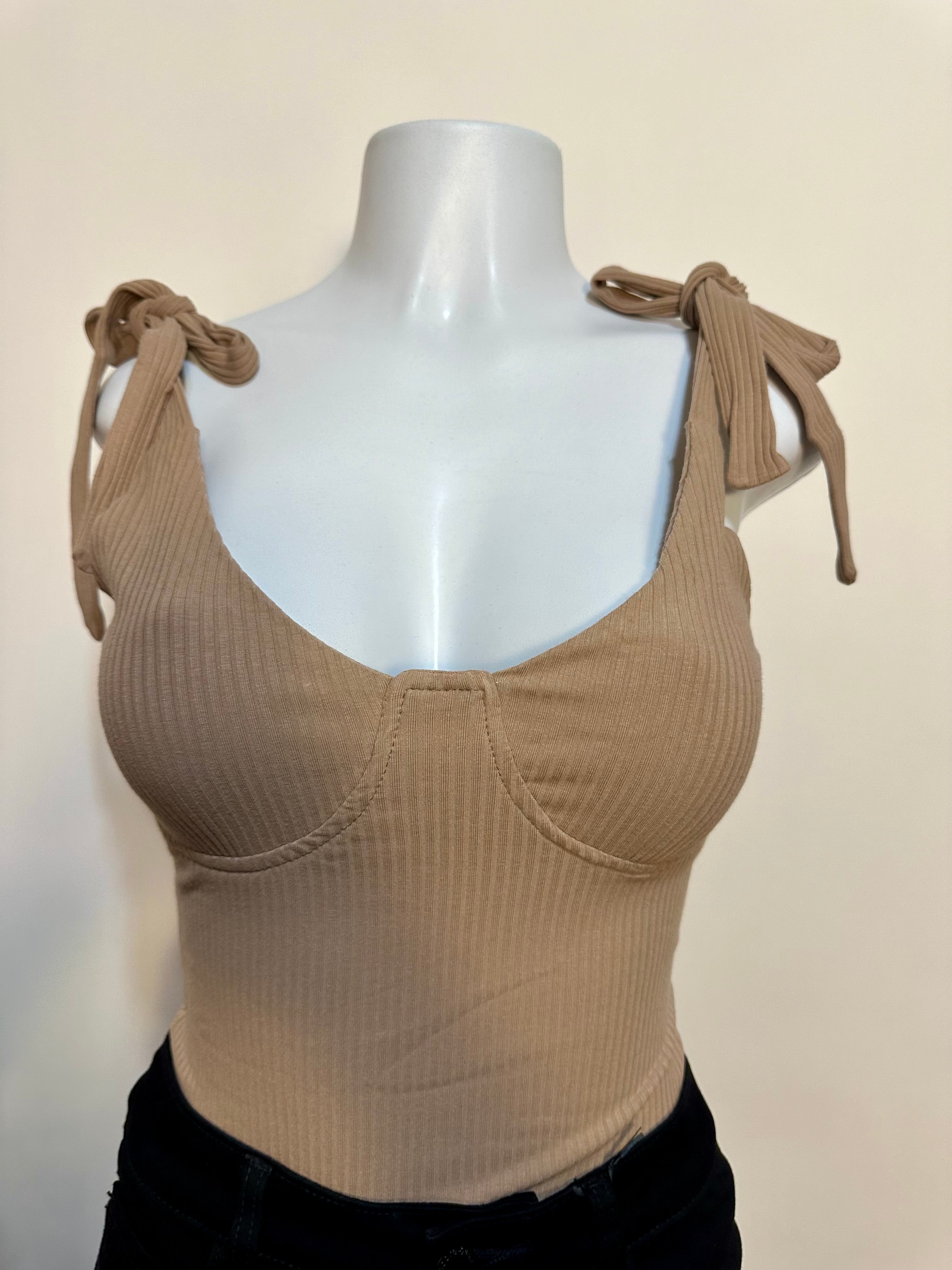 Nude tie bodysuit