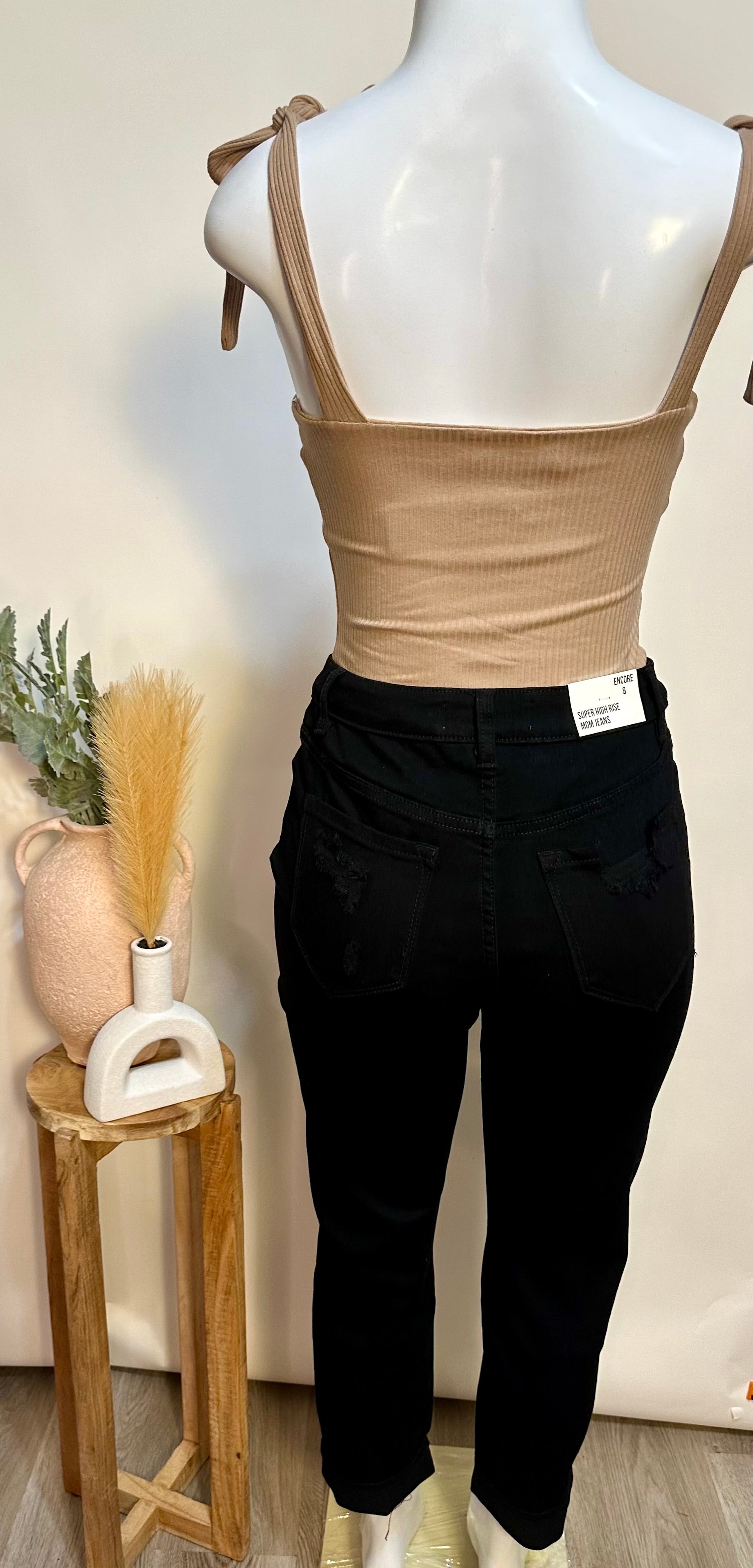 Nude tie bodysuit