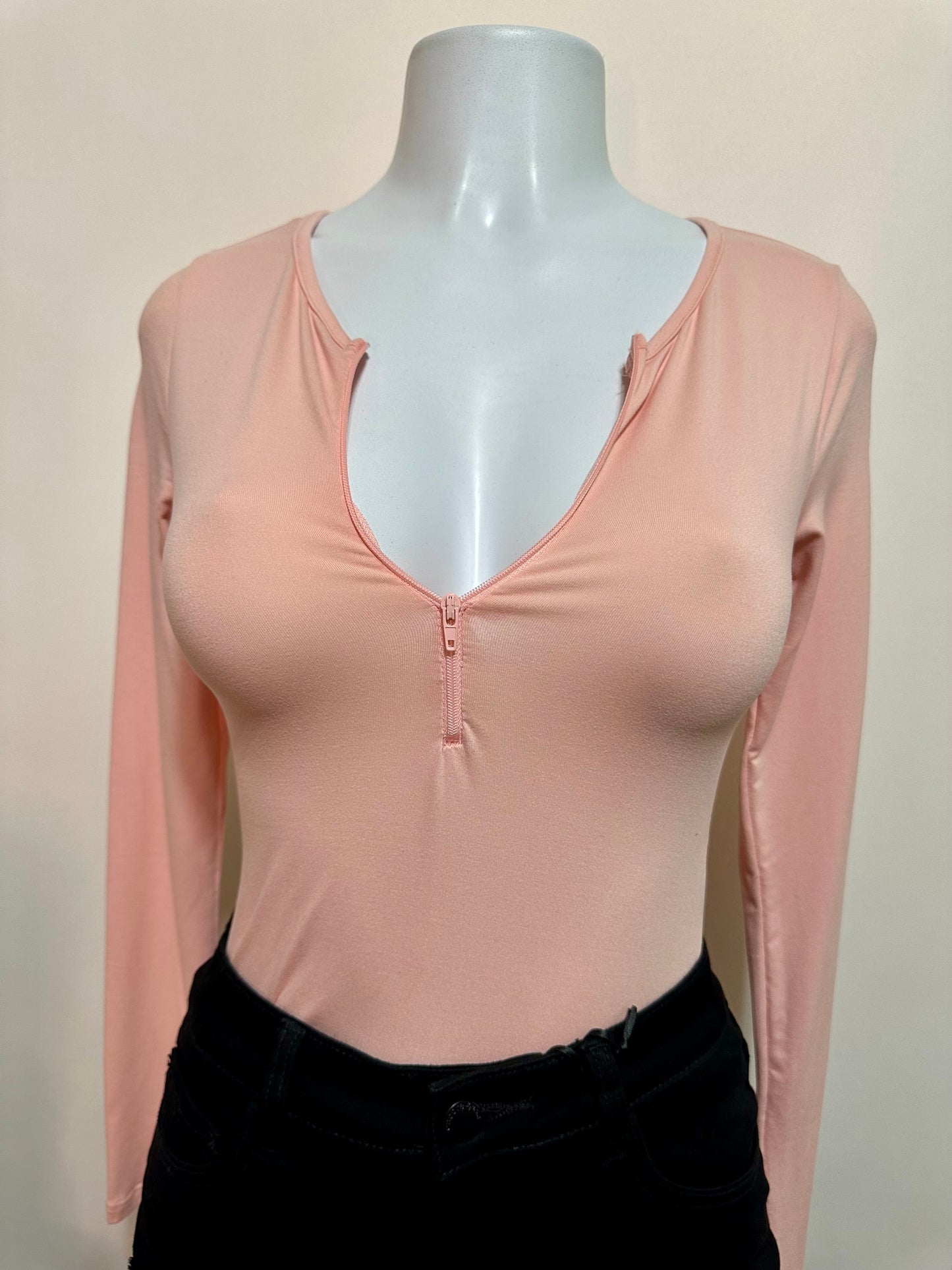 Coral long sleeve bodysuit