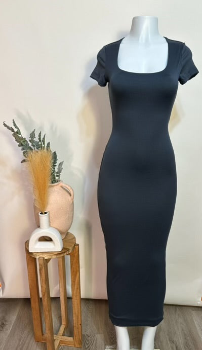 Charcoal gray maxi dress