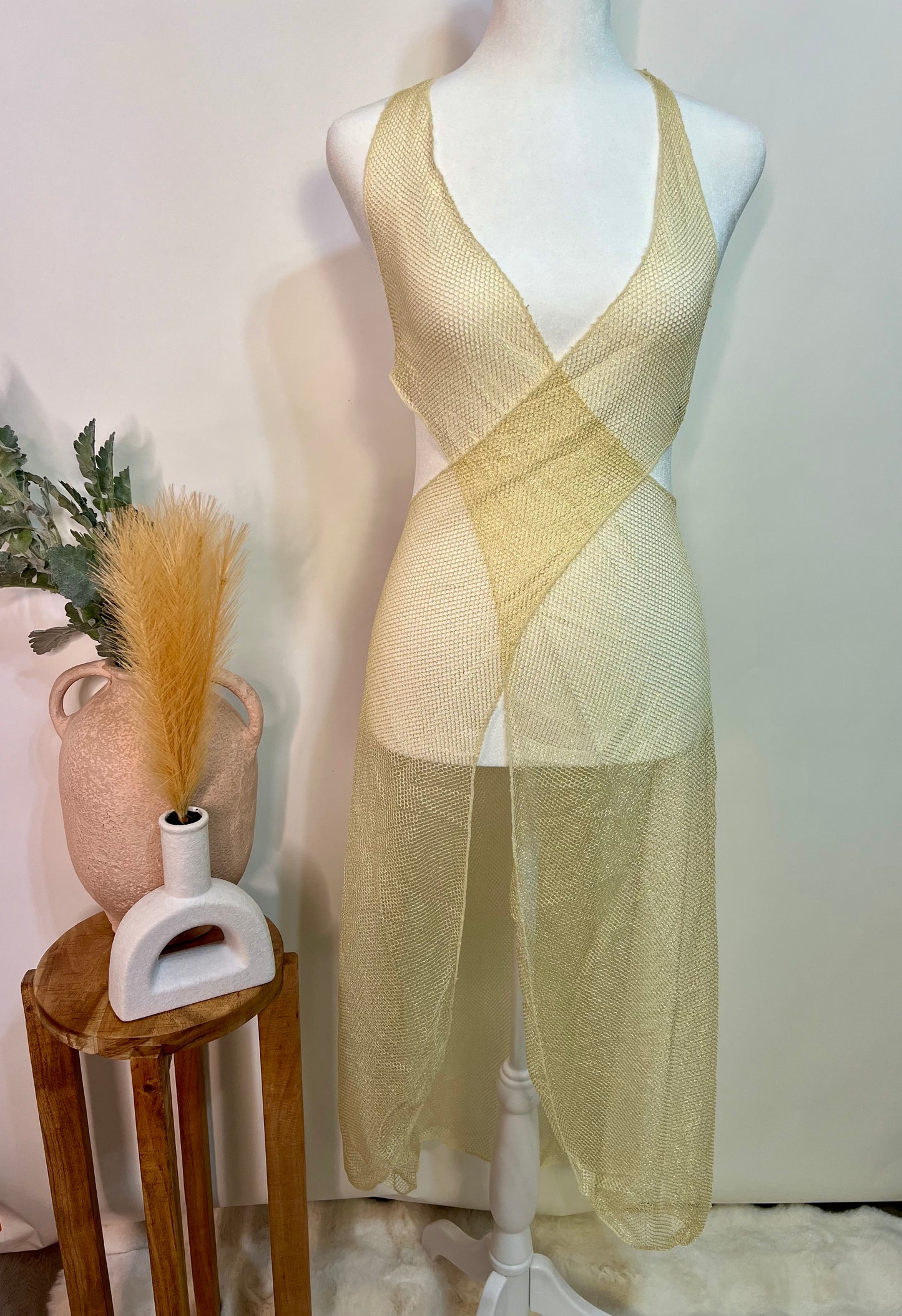 Holographic one piece bathing suit with cover up