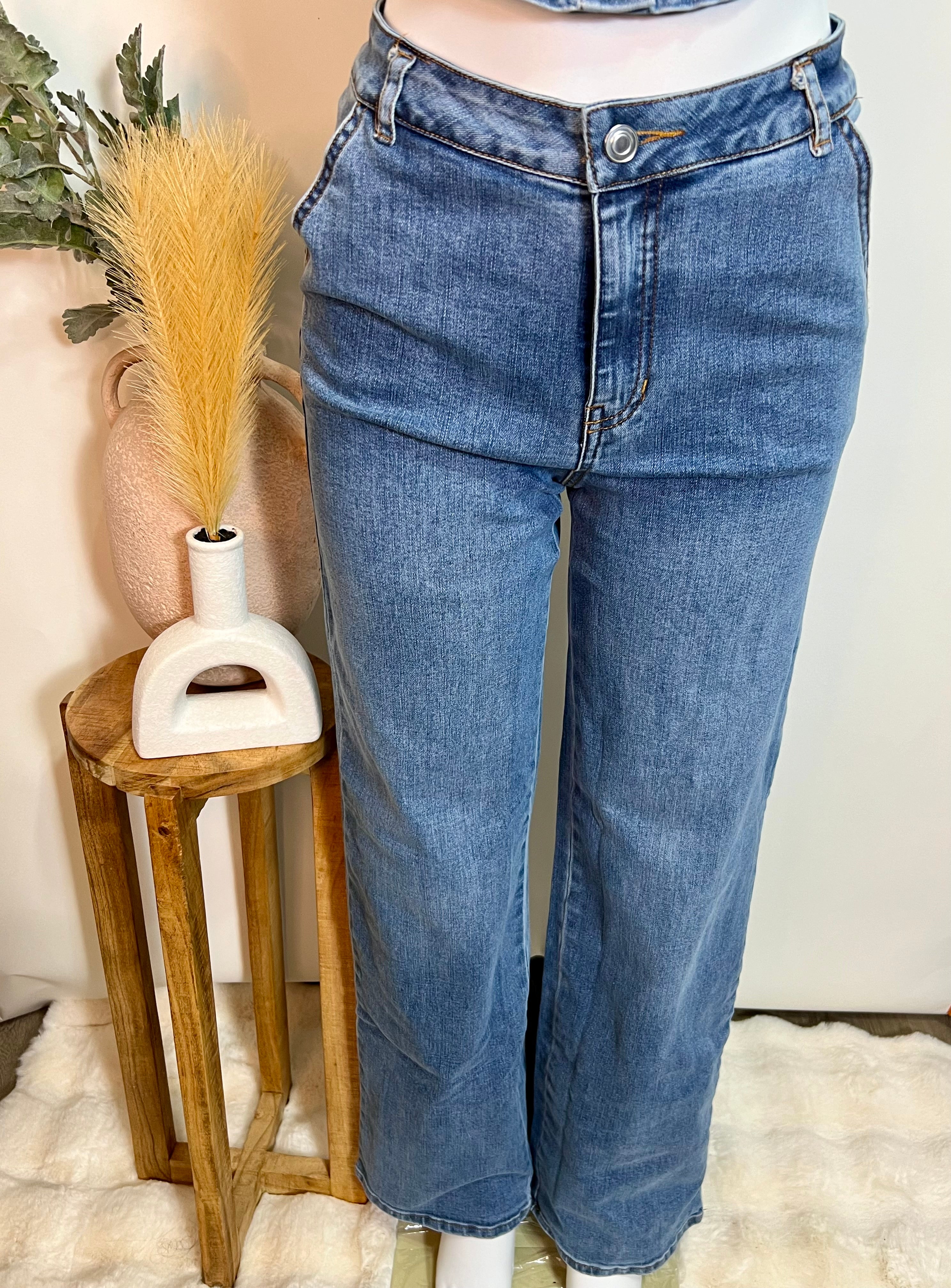 Denim bell bottom set