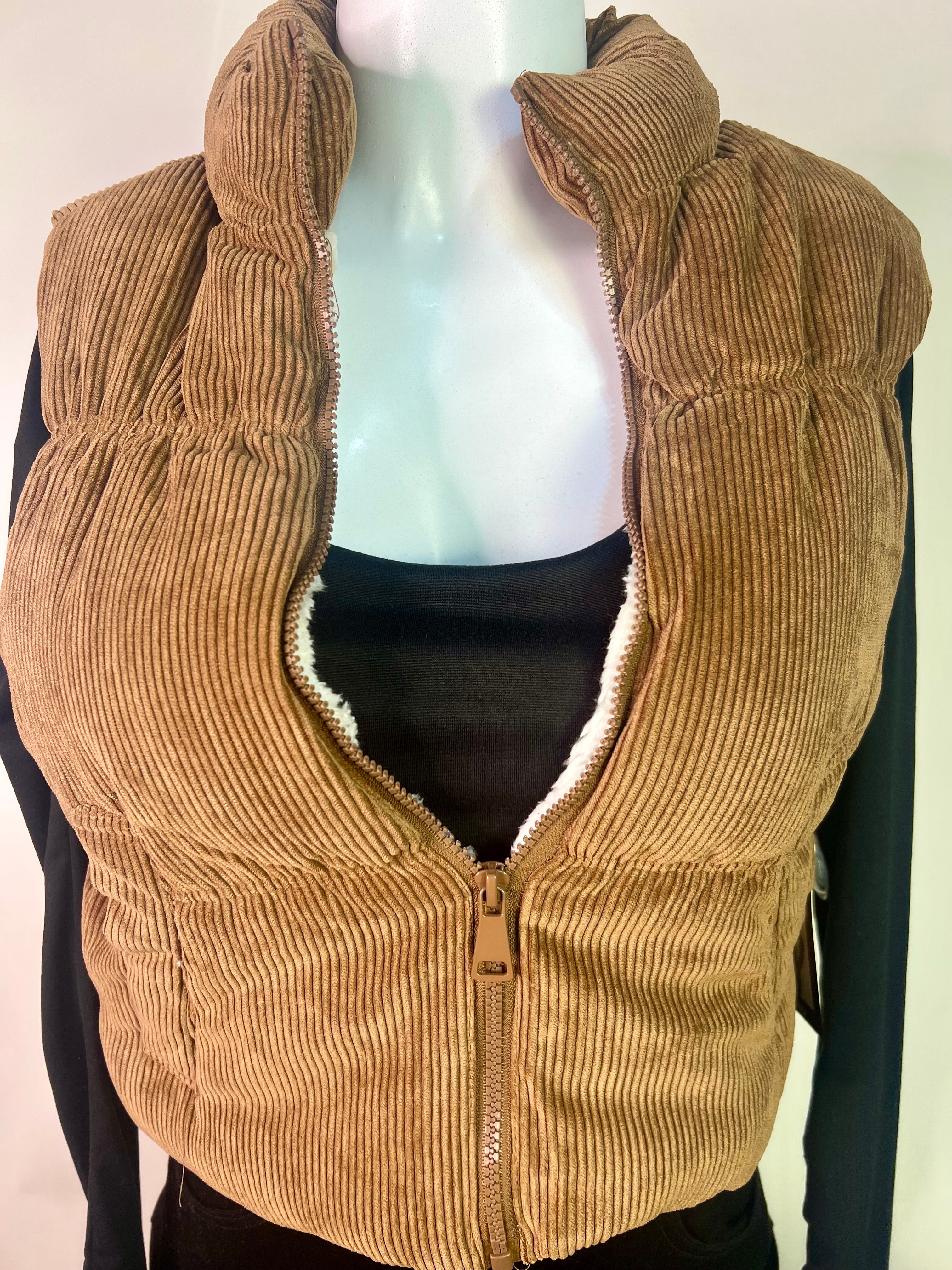 Camel puffer vest