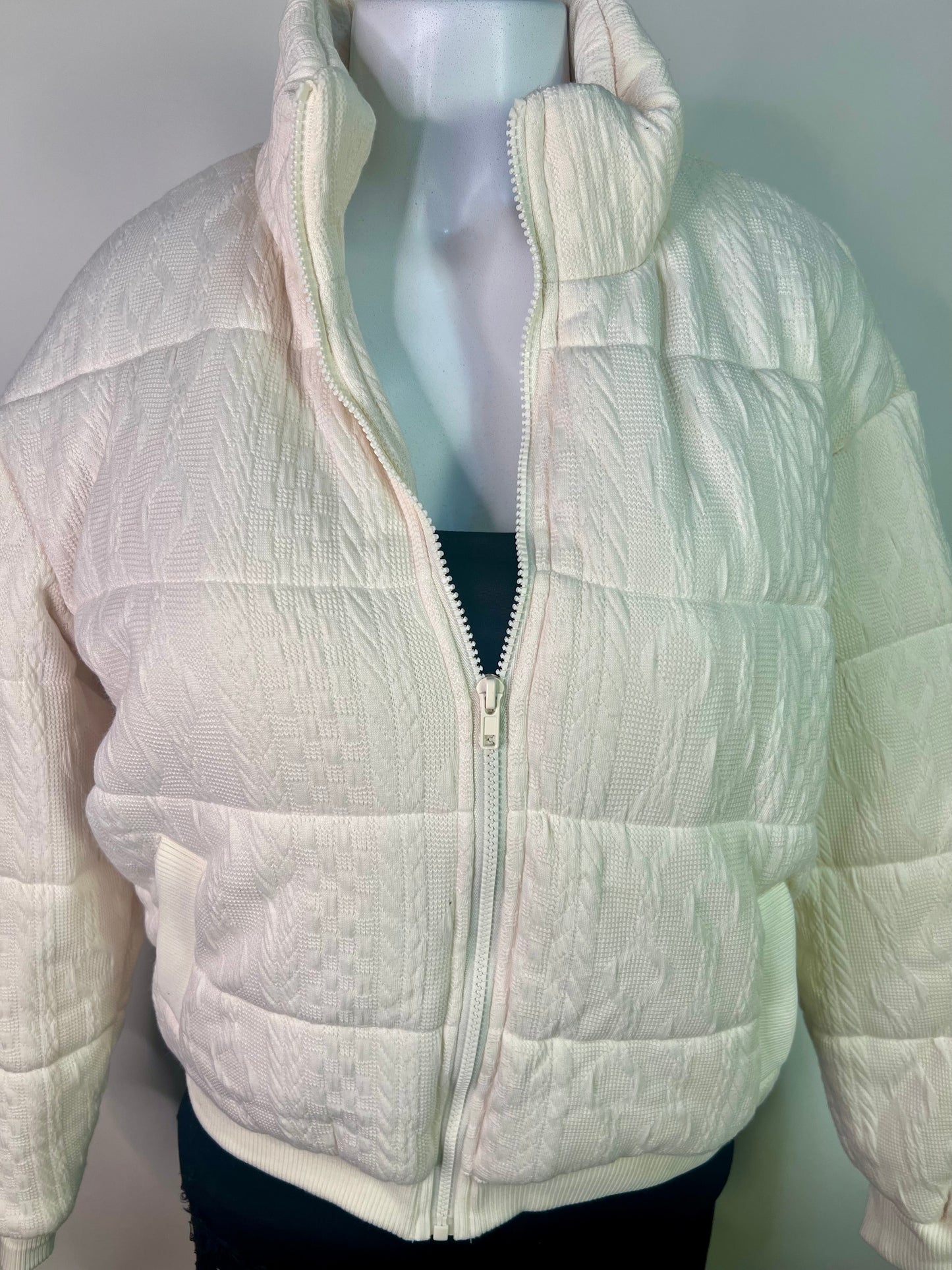 Cream puffer jacket