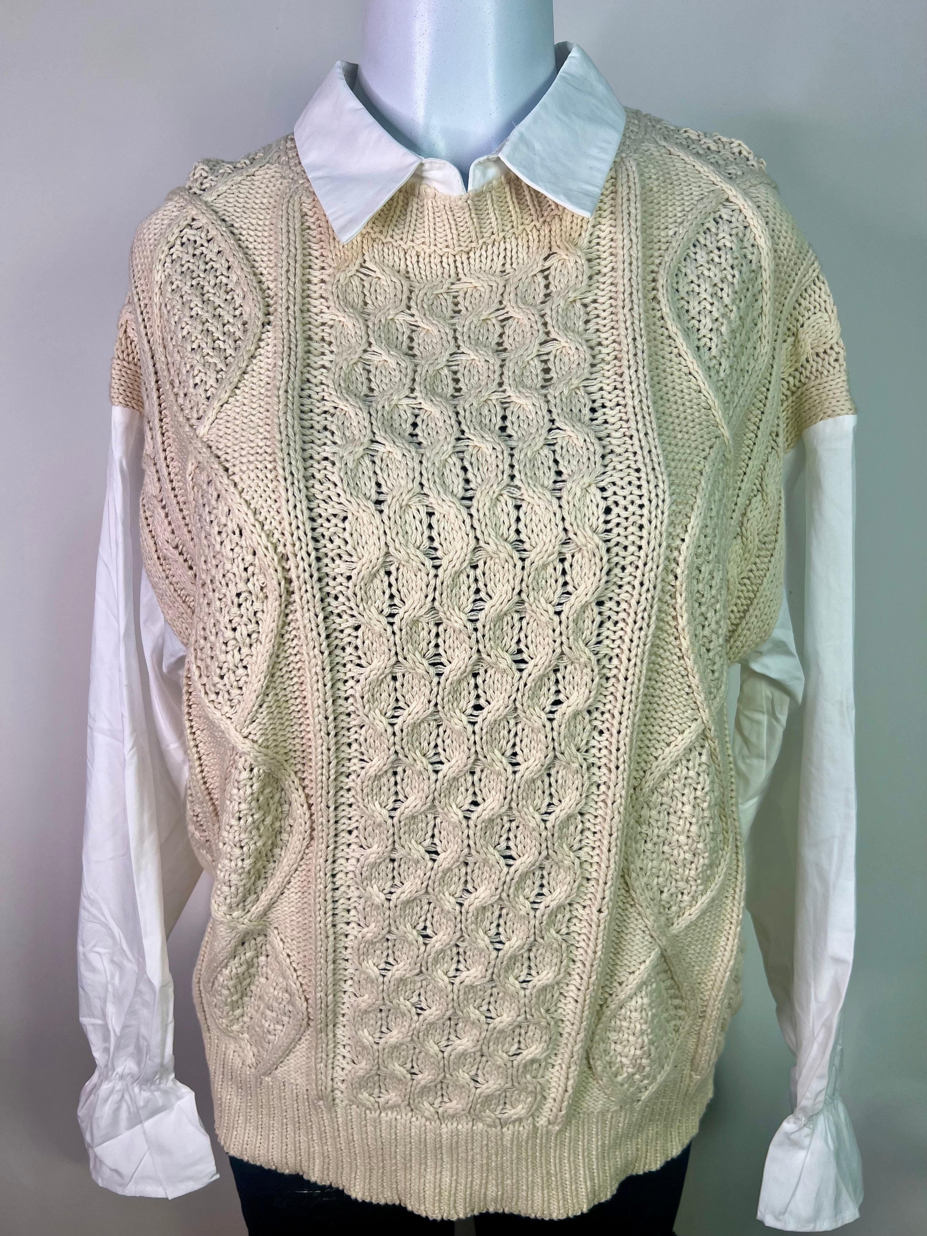 Cream shirt sweater
