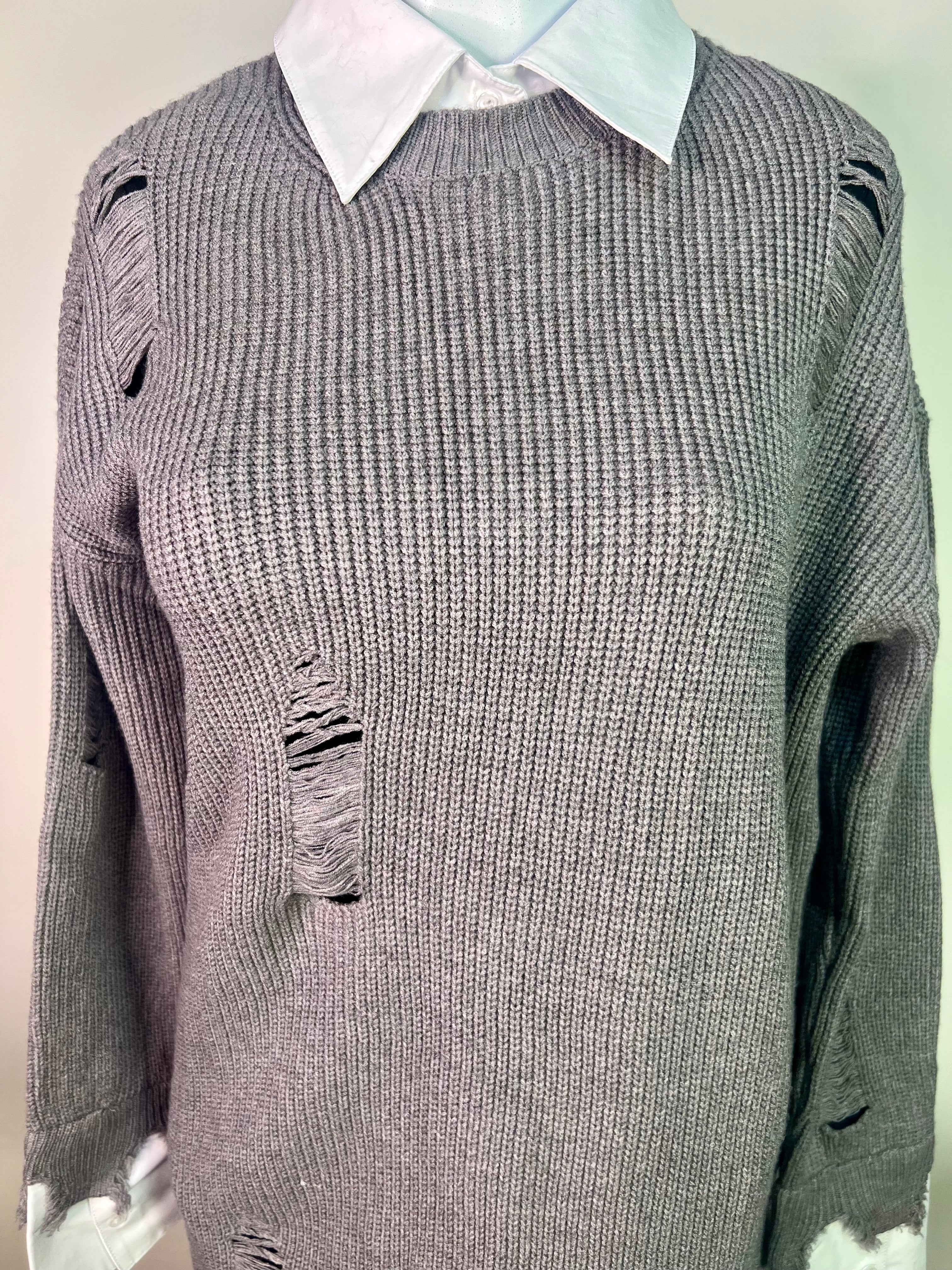 Gray sweater dress