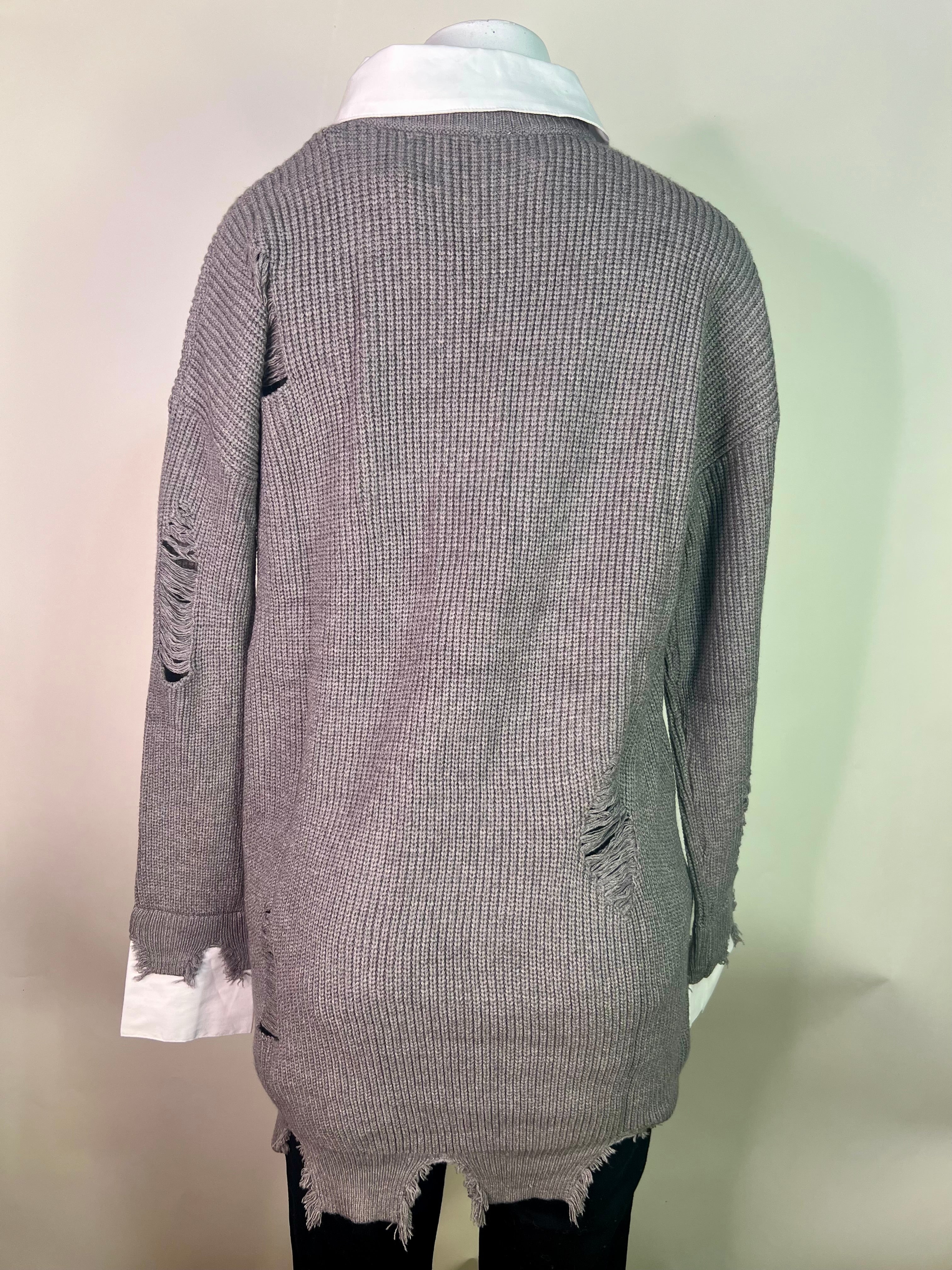 Gray sweater dress