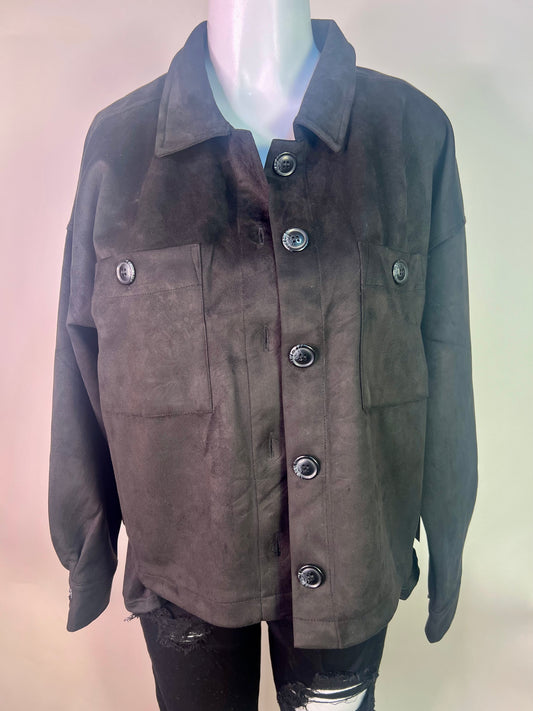 Black velvet crop jacket