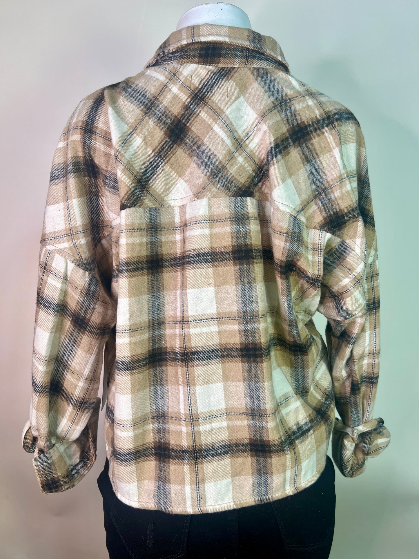 Brown crop top flannel