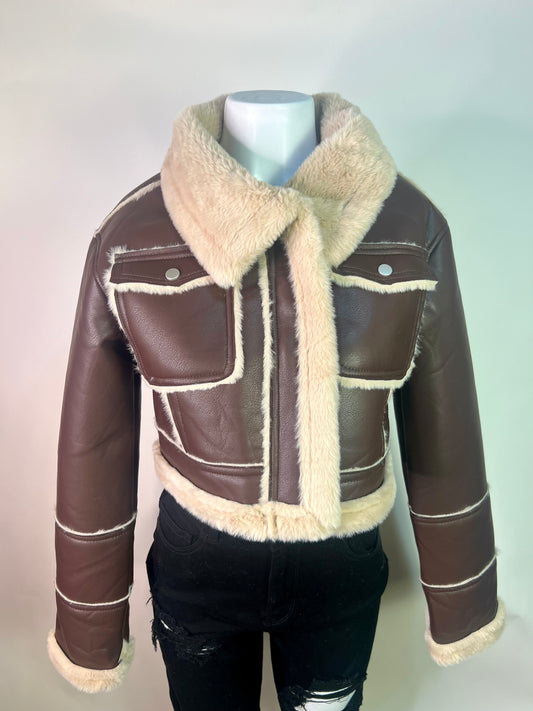 Brown furry jacket