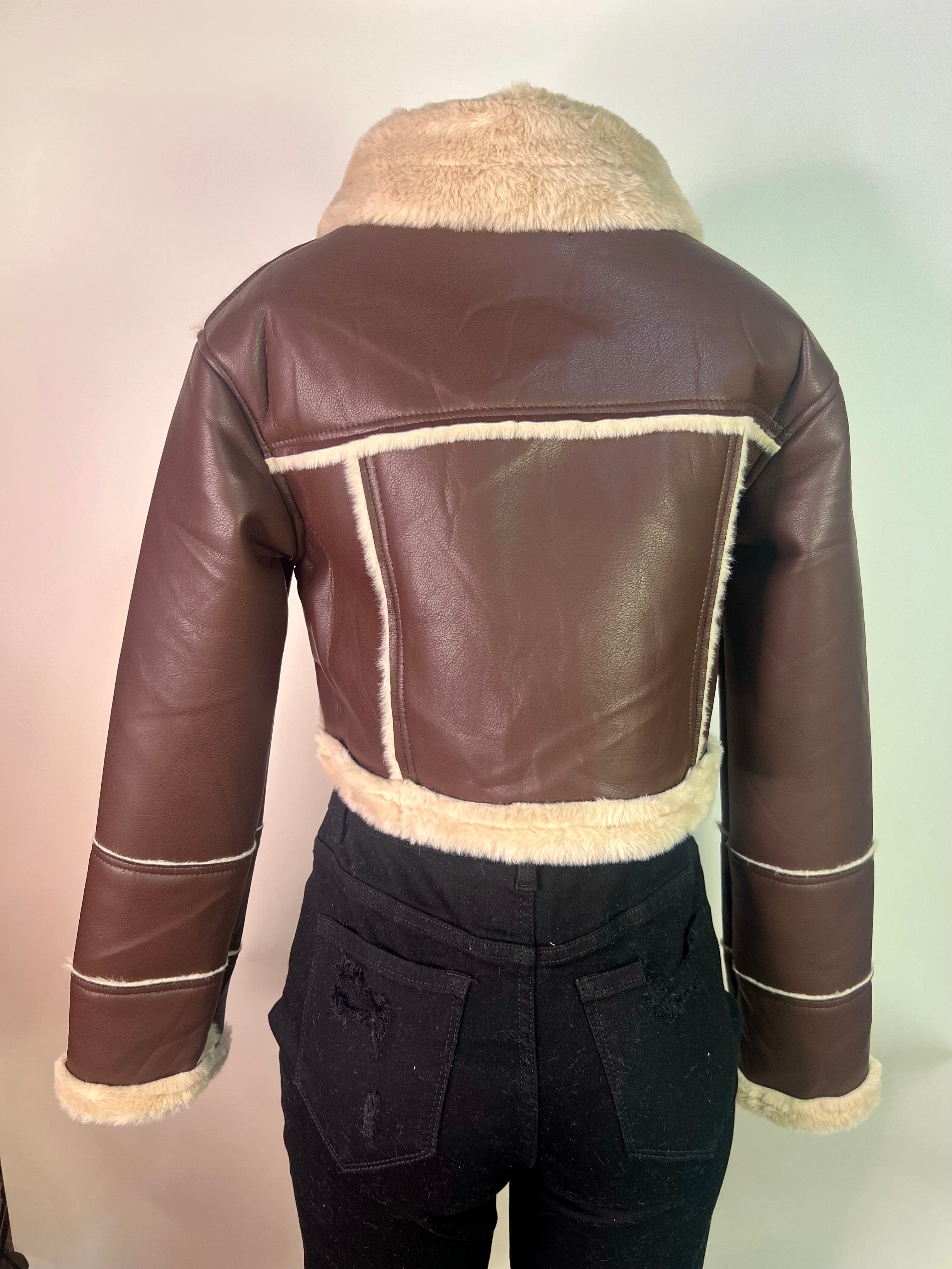Brown furry jacket
