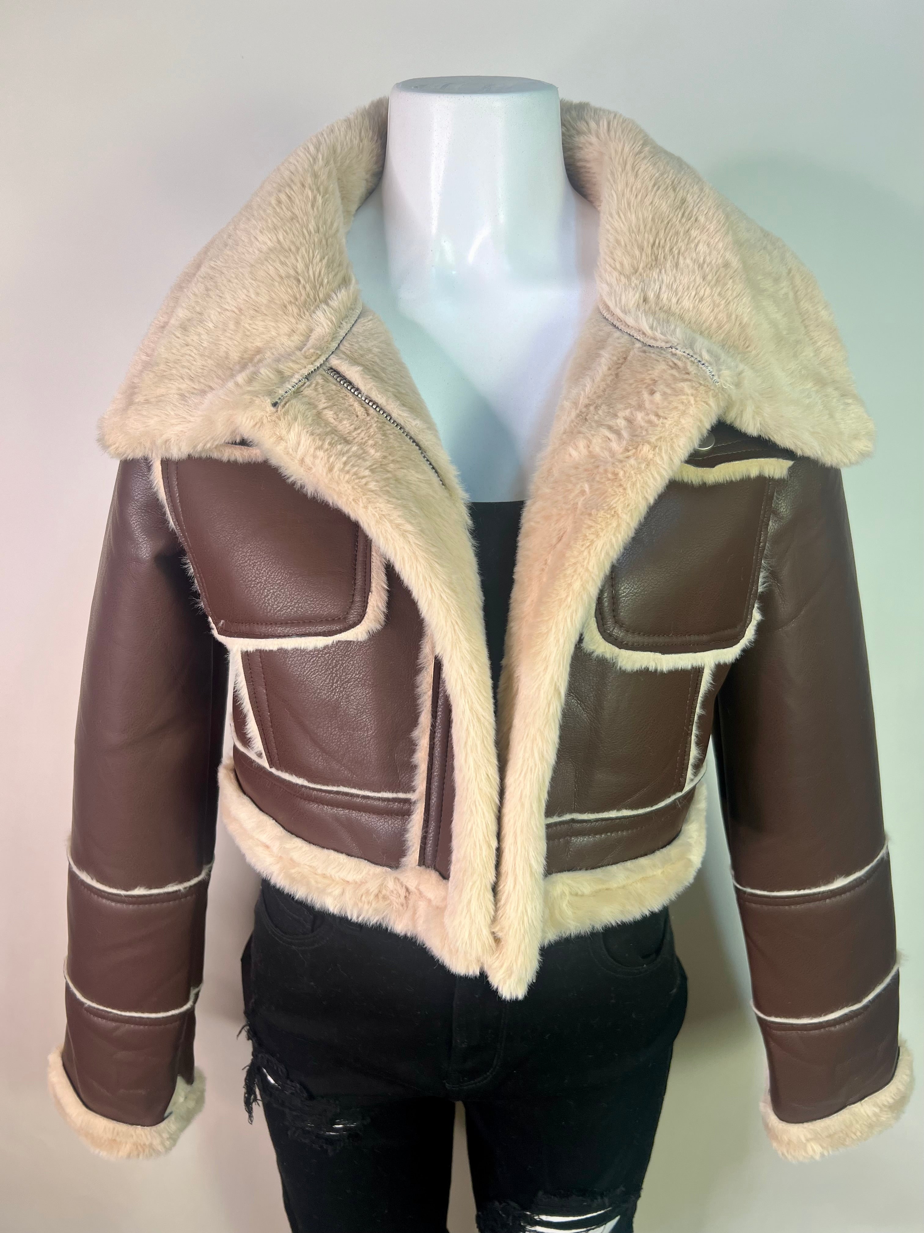 Brown furry jacket