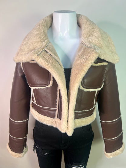 Brown furry jacket