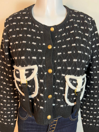 Black and white cardigan
