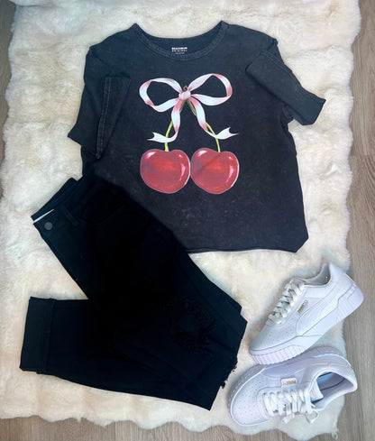 Cherrylicious Graphic Tee Gray