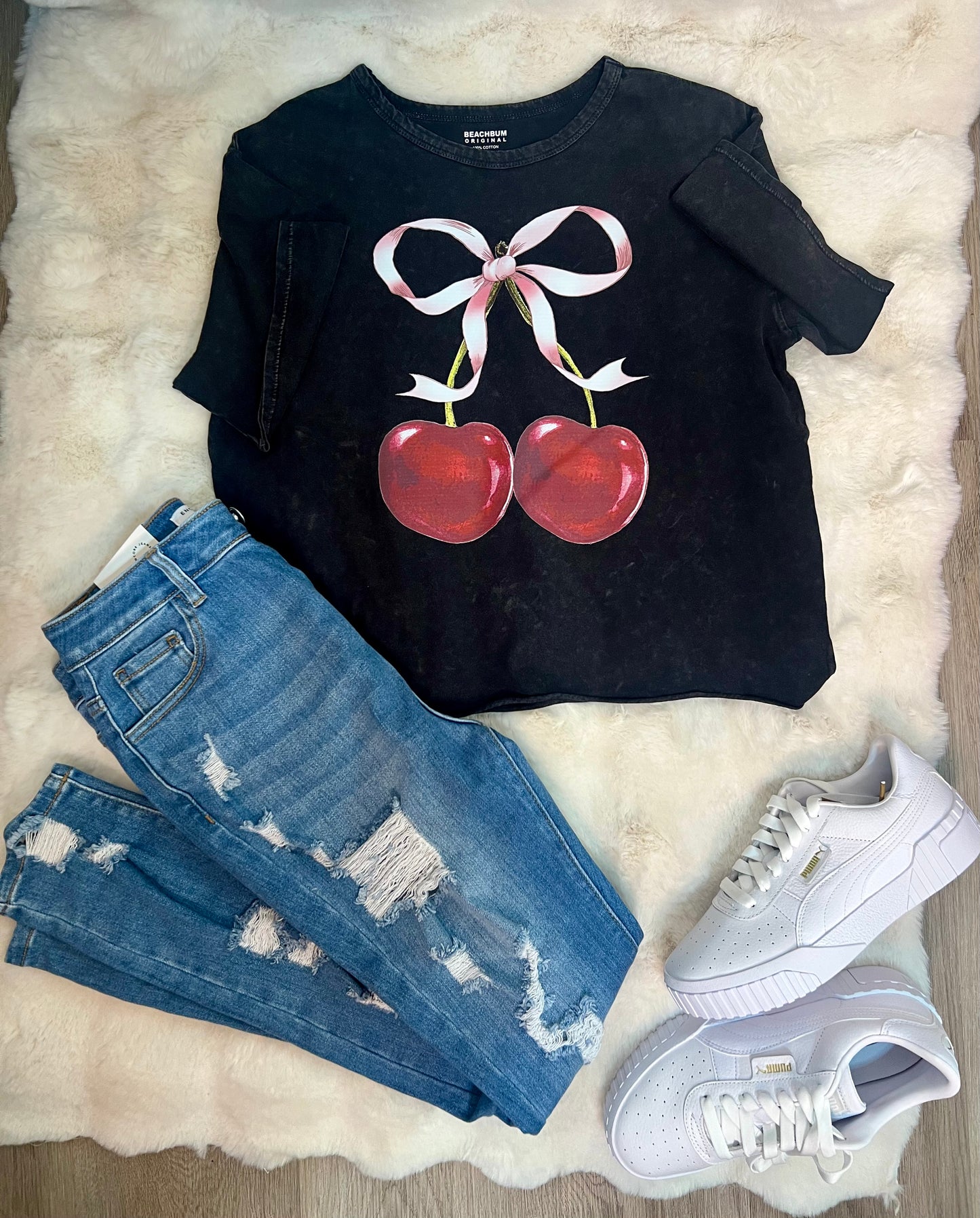 Cherrylicious Graphic Tee Gray